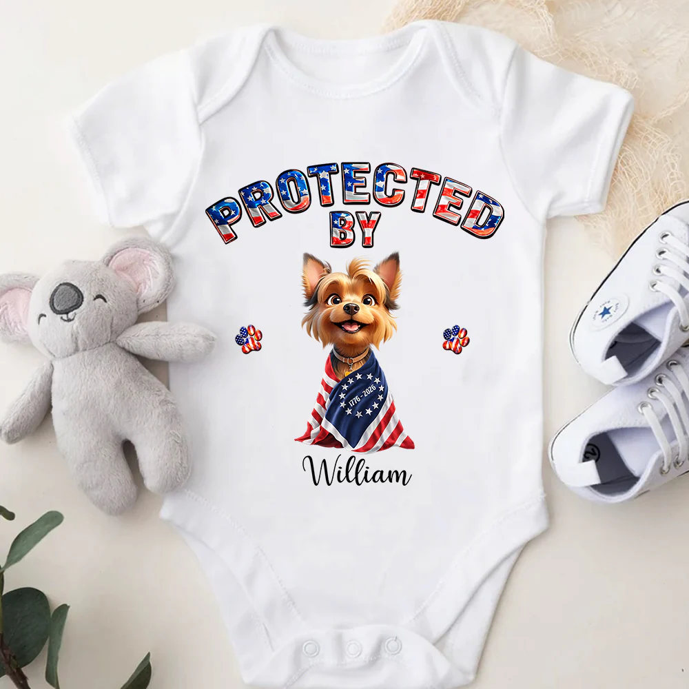 Custom 3D American Dog Protect By Buddy - American Design Baby Onesie LM32 899119 - Image 5