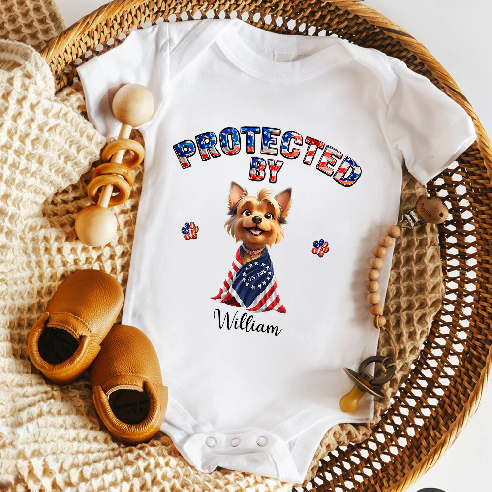 Custom 3D American Dog Protect By Buddy - American Design Baby Onesie LM32 899119 - Image 6
