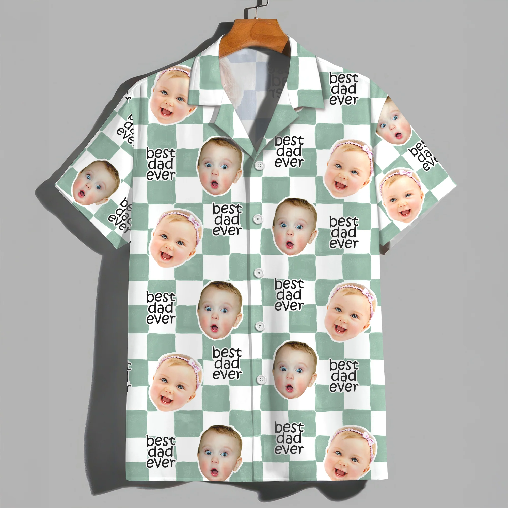 Custom Baby Face Best Dad Ever Retro Hawaii Shirt - Gift for Parents, Father's Day LM32 669011 - Image 3