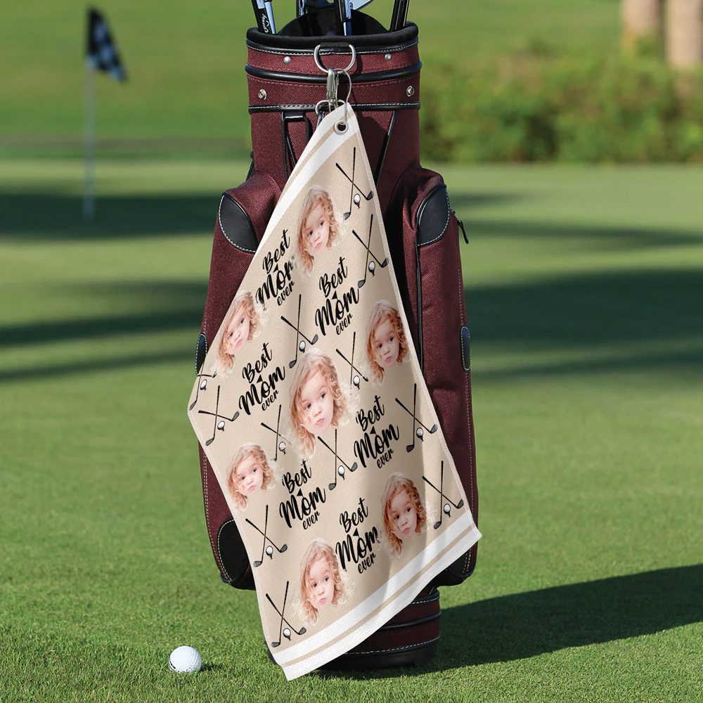 Custom Baby Photo Best Dad Ever For Golf Loving Golf Towel LM32 893577 - Image 6