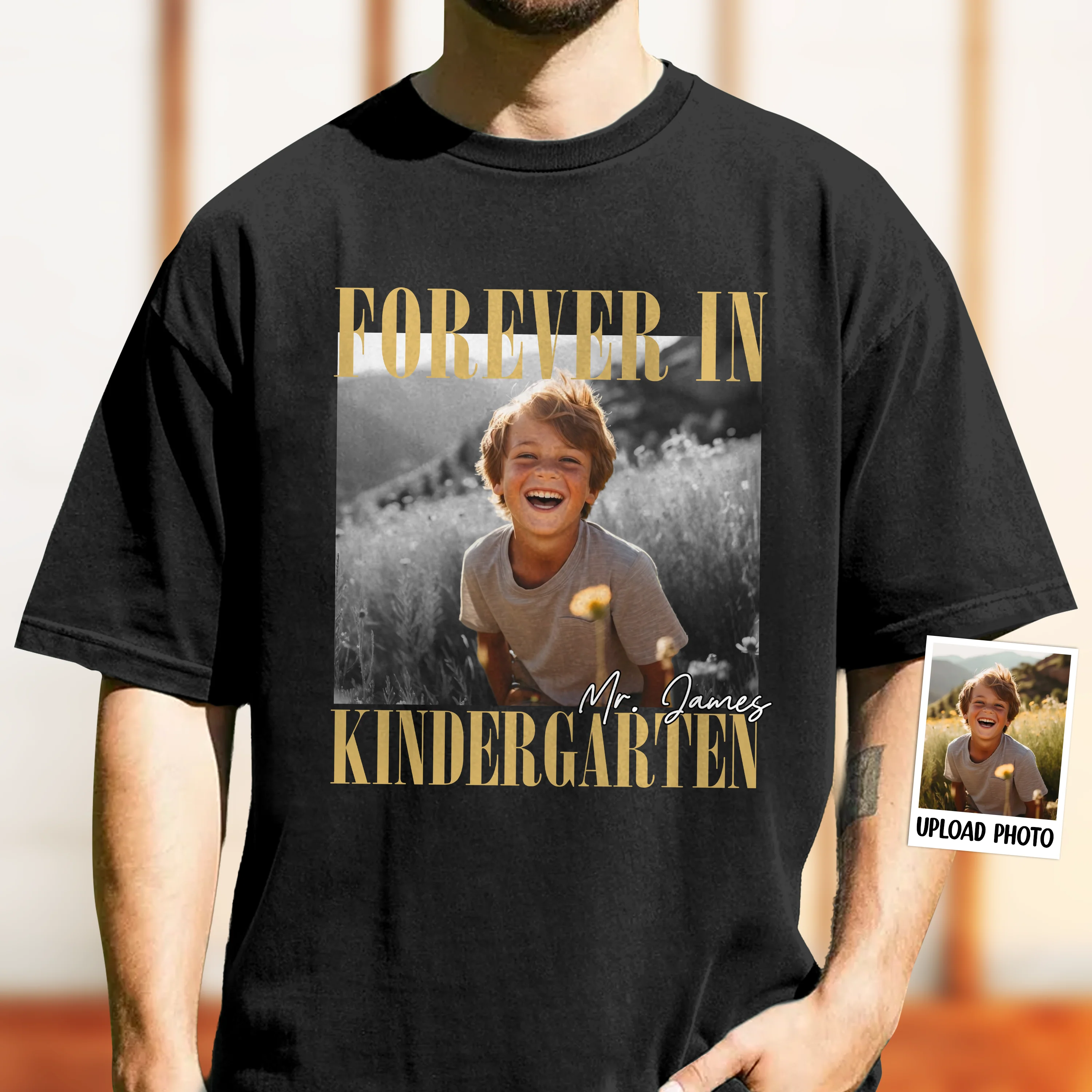 Custom Cute Photo Forever In Kindergarten Retro Style Comfort Shirt LM32 895657 - Image 3
