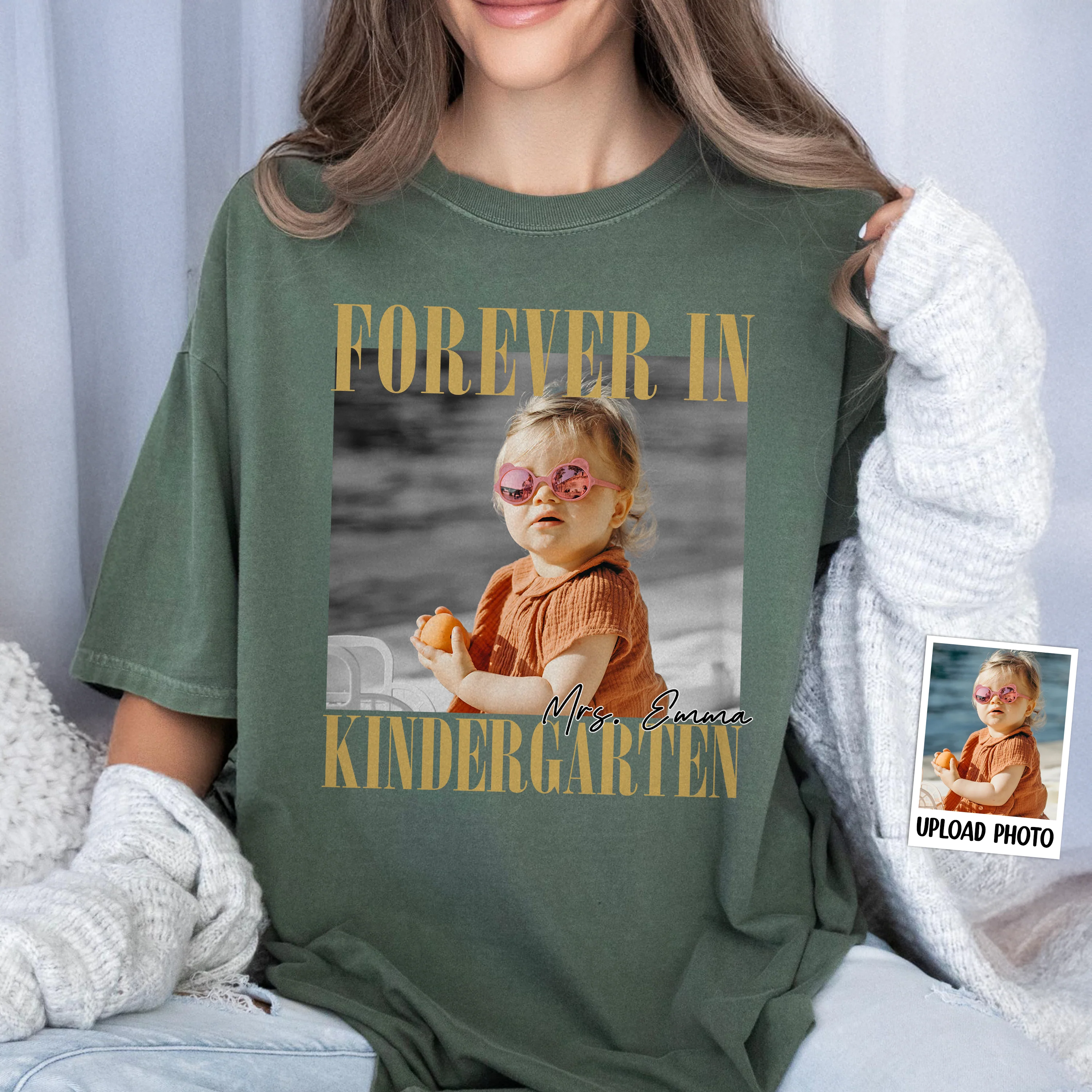 Custom Cute Photo Forever In Kindergarten Retro Style Comfort Shirt LM32 895657 - Image 7