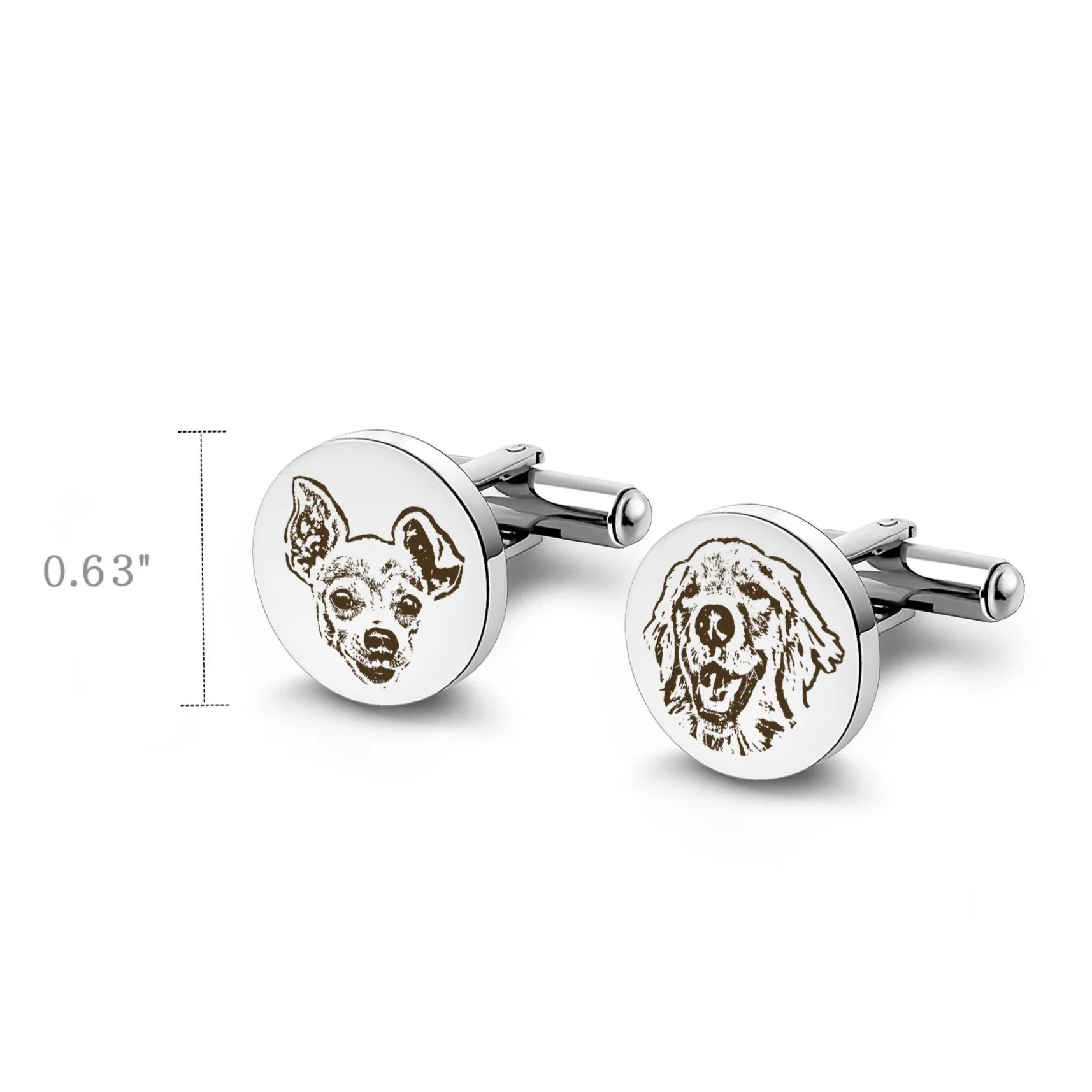 Custom Beloved Pet Portrait Photo Cufflinks Stainless Steel, Father's Day Gift, Memorial Gift LM32 899781 - Image 5