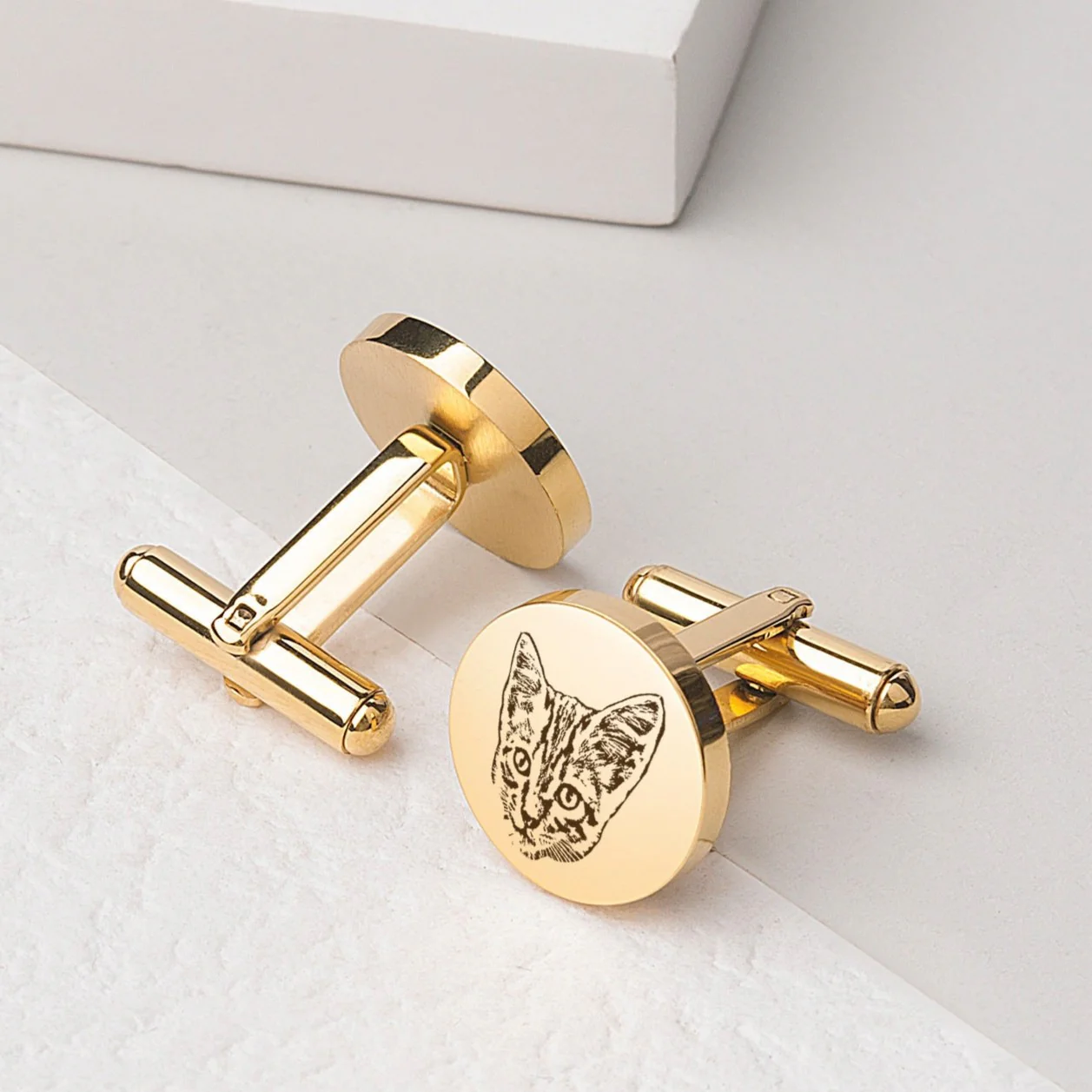 Custom Beloved Pet Portrait Photo Cufflinks Stainless Steel, Father's Day Gift, Memorial Gift LM32 899781 - Image 7