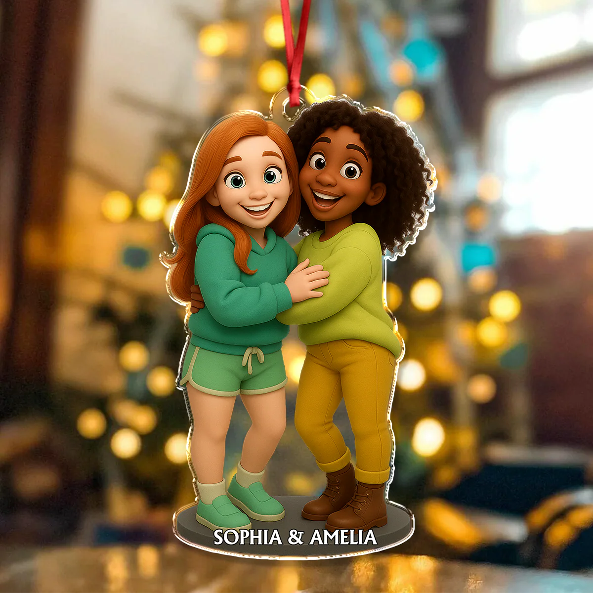 Custom Bestie Photo 3D Effect Figure For Christmas Acrylic Ornament LM32 895905 - Image 3