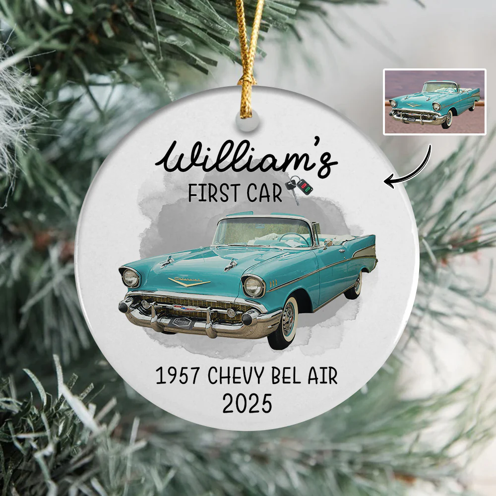 Custom Car Photo My First Car Keepsake Christmas Ceramic Ornament LM32 897381 - Image 5