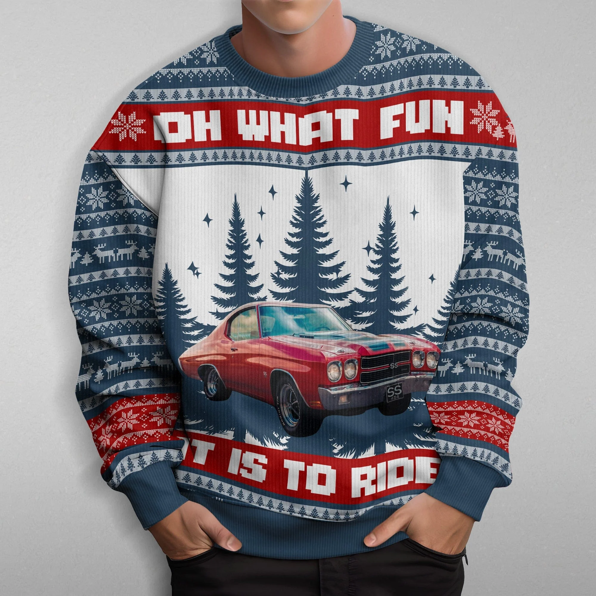 Custom Car Photo Oh What Fun It Is To Ride For Men, Car Lovers Sweater HA75 891879 - Image 2