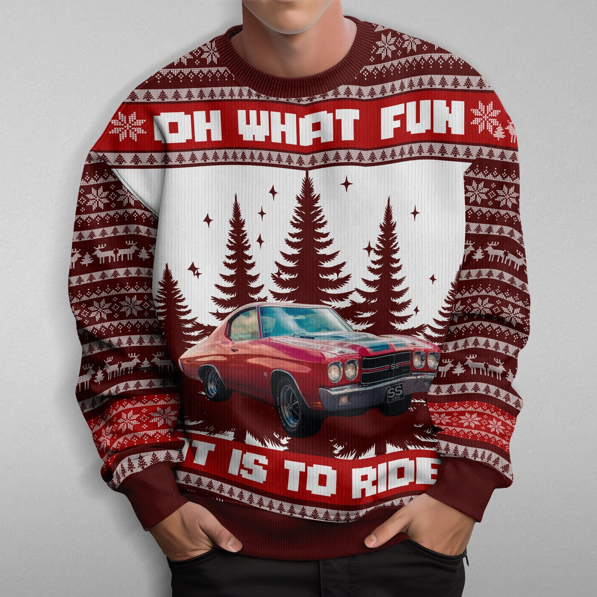 Custom Car Photo Oh What Fun It Is To Ride For Men, Car Lovers Sweater HA75 891879 - Image 5
