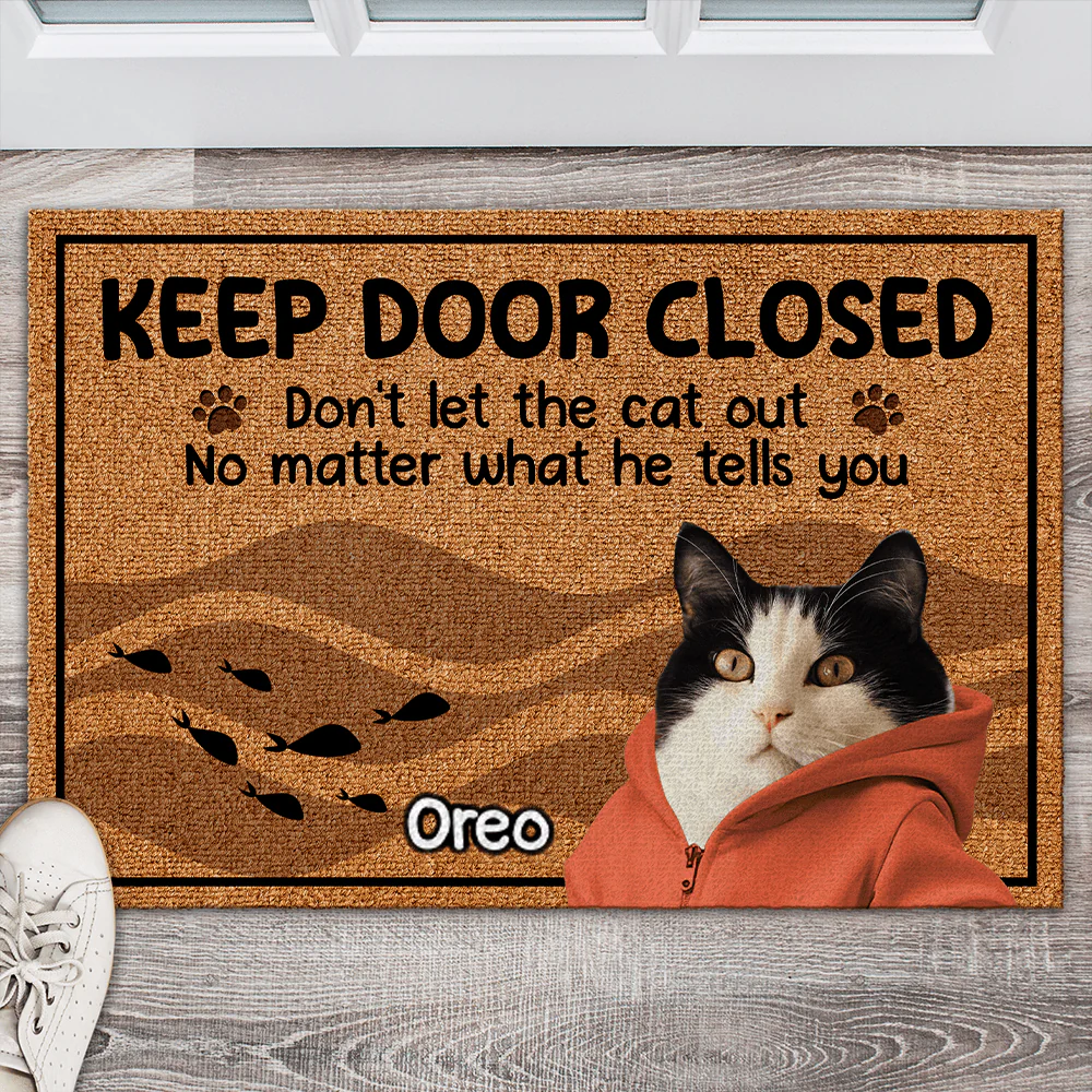 Custom Cat Cute Photo Keep The Door Closed Doormats LM32 893091