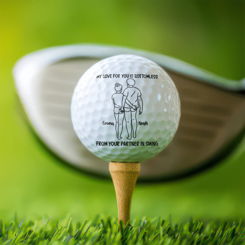 Custom Couple Gift My Love For You Is Bottomless Partner In Golf Golf Ball LM32 897579 - Image 2