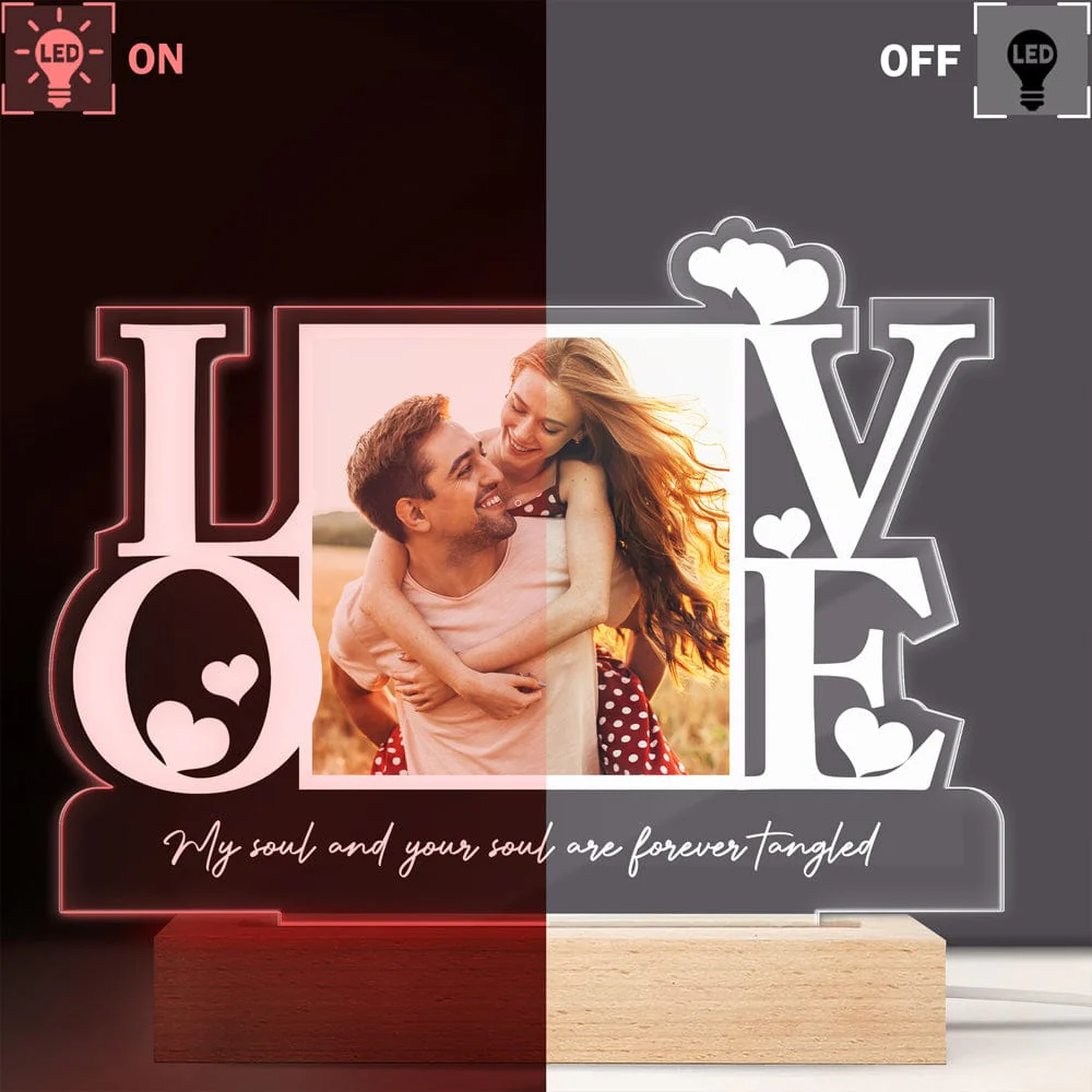 Custom Couple Photo I Can't Let You Go Acrylic Plaque LED Night Light LM32 893067 - Image 4