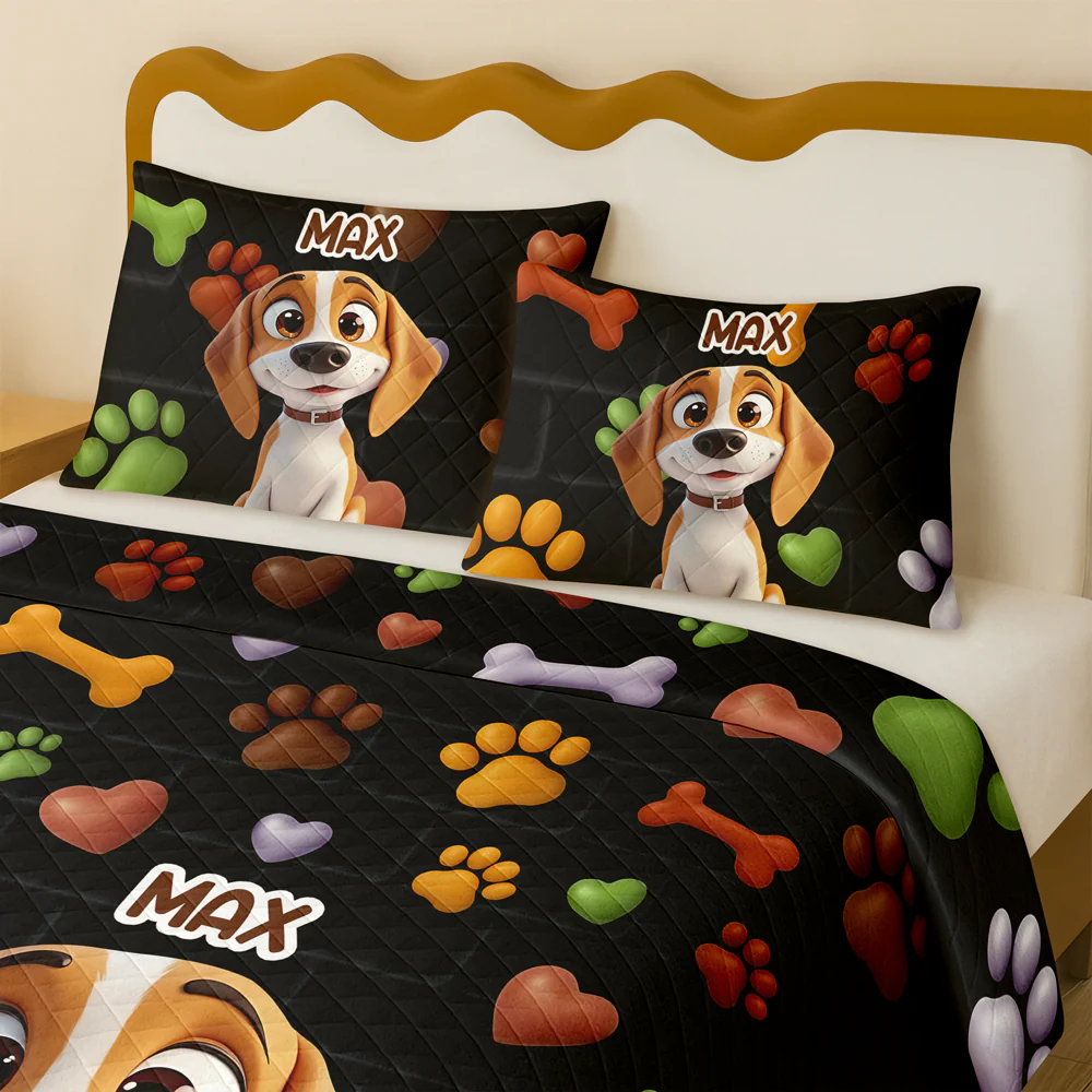 Custom Cute 3D Dog Paw Brick Pattern- 3D Inflated Effect Quilt Bedding Set LM32 897145 - Image 6