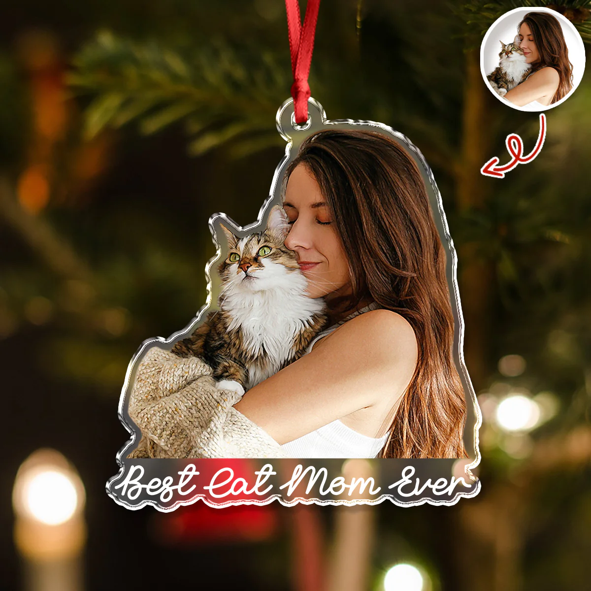 Custom Cute Cat Photo Memories 2025 Christmas Acrylic Ornament LM32 895989 - Image 4