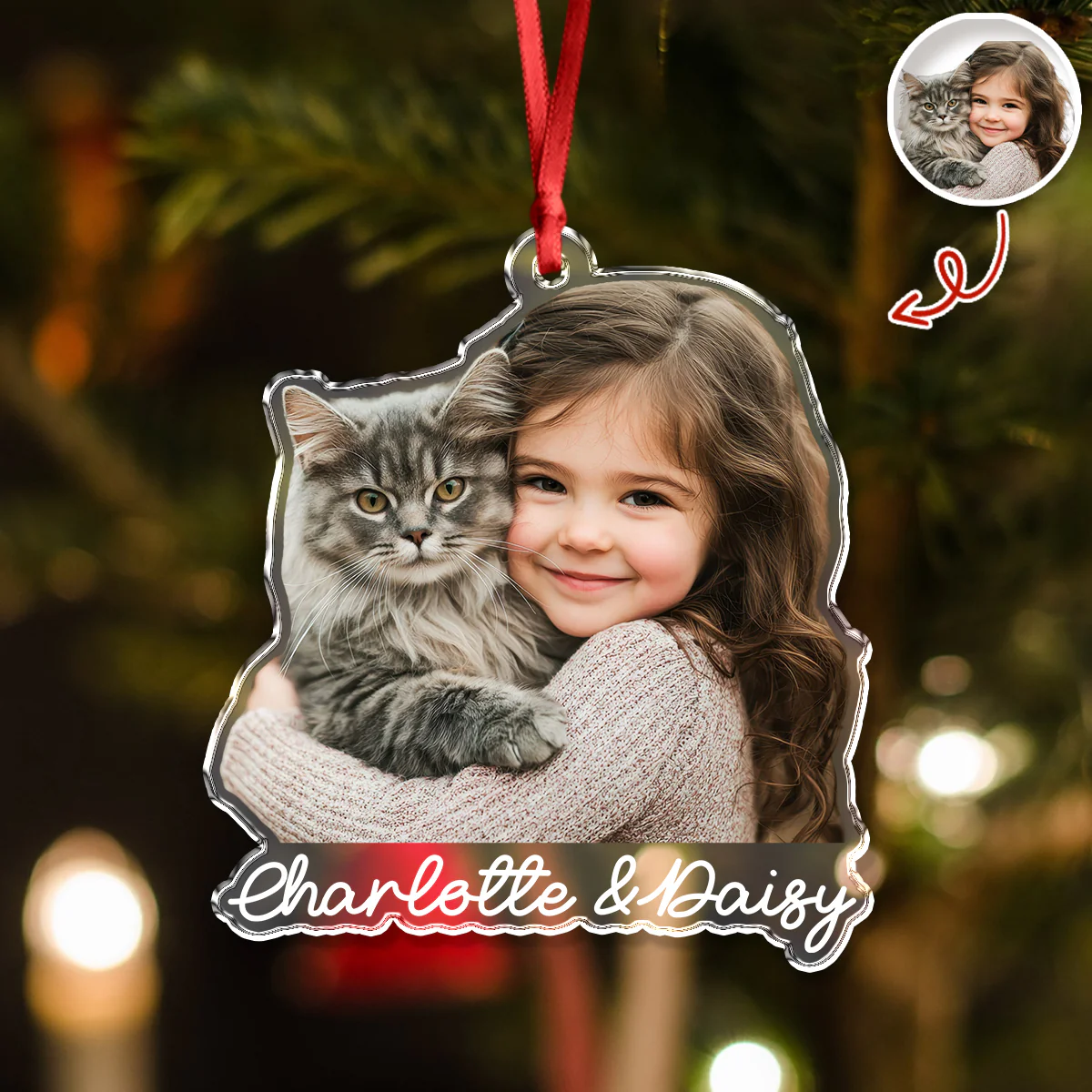 Custom Cute Cat Photo Memories 2025 Christmas Acrylic Ornament LM32 895989 - Image 5