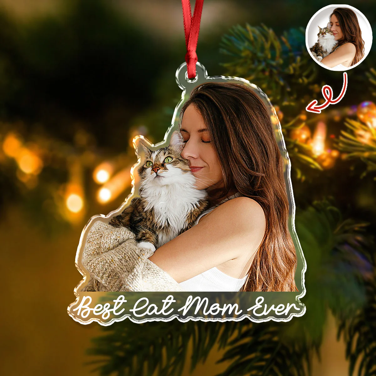 Custom Cute Cat Photo Memories 2025 Christmas Acrylic Ornament LM32 895989 - Image 7