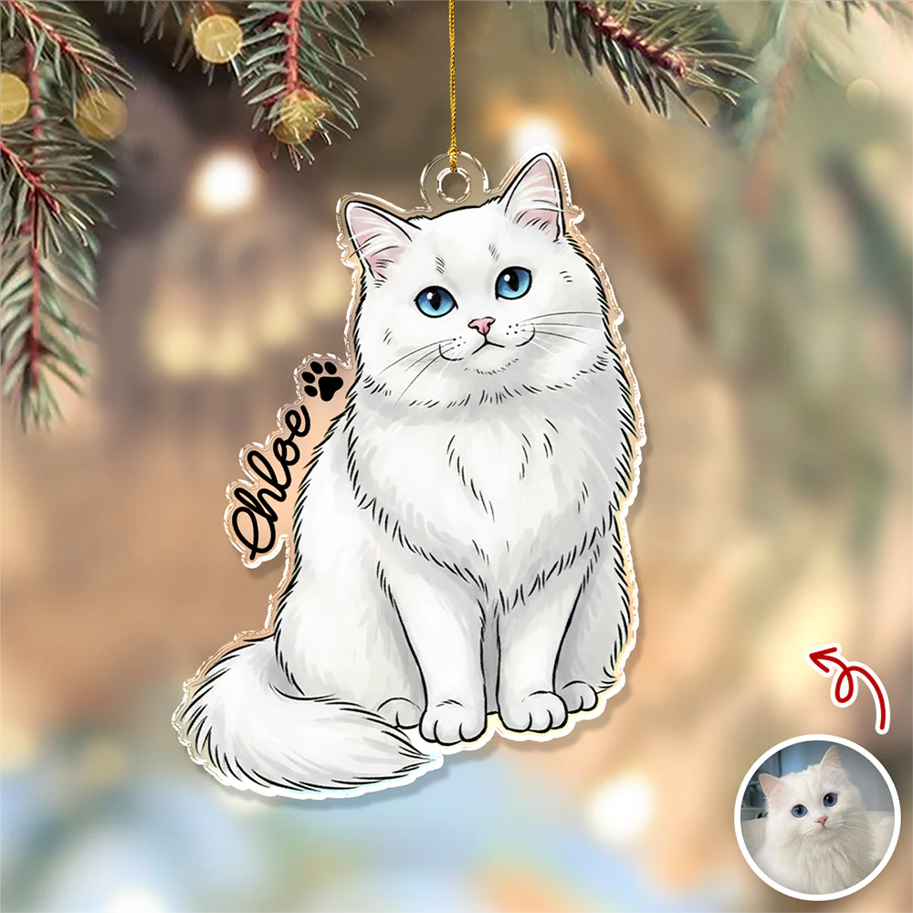 Custom Cute Cat Photo Portrait Christmas Decoration Acrylic Ornament LM32 895715 - Image 5