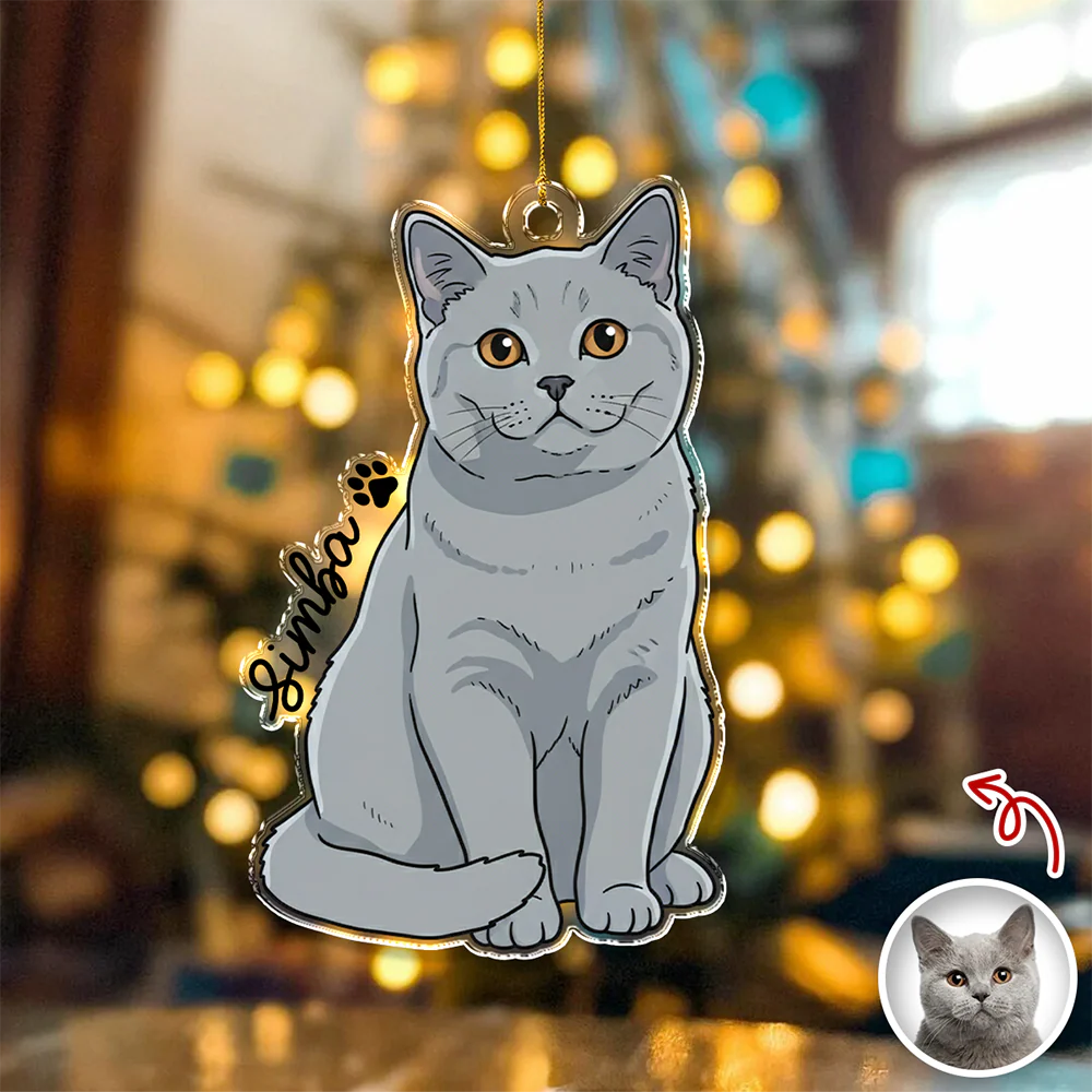 Custom Cute Cat Photo Portrait Christmas Decoration Acrylic Ornament LM32 895715 - Image 7