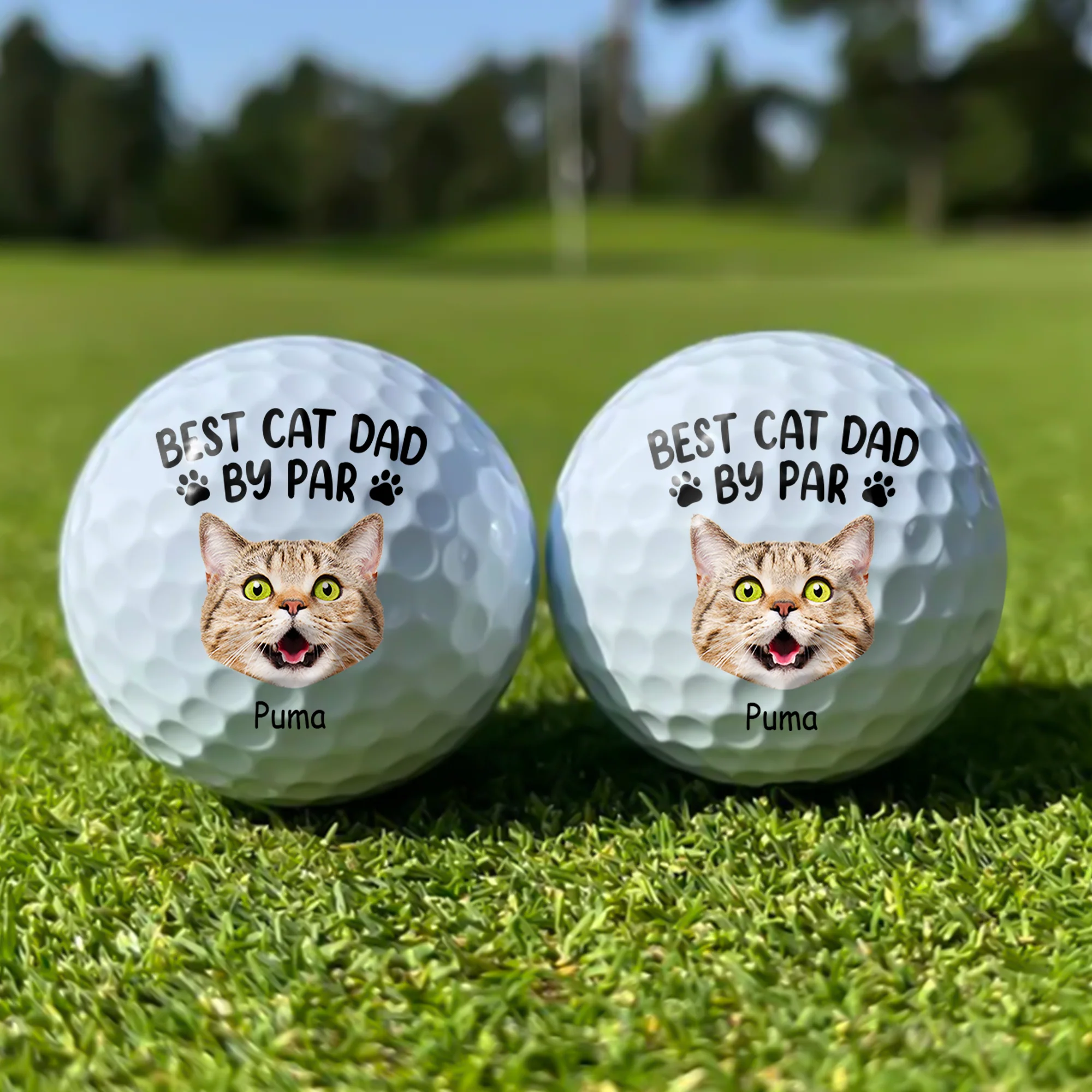 Custom Cute Pet Face Best Dog Dad By Par Golf Ball LM32 893473 - Image 2