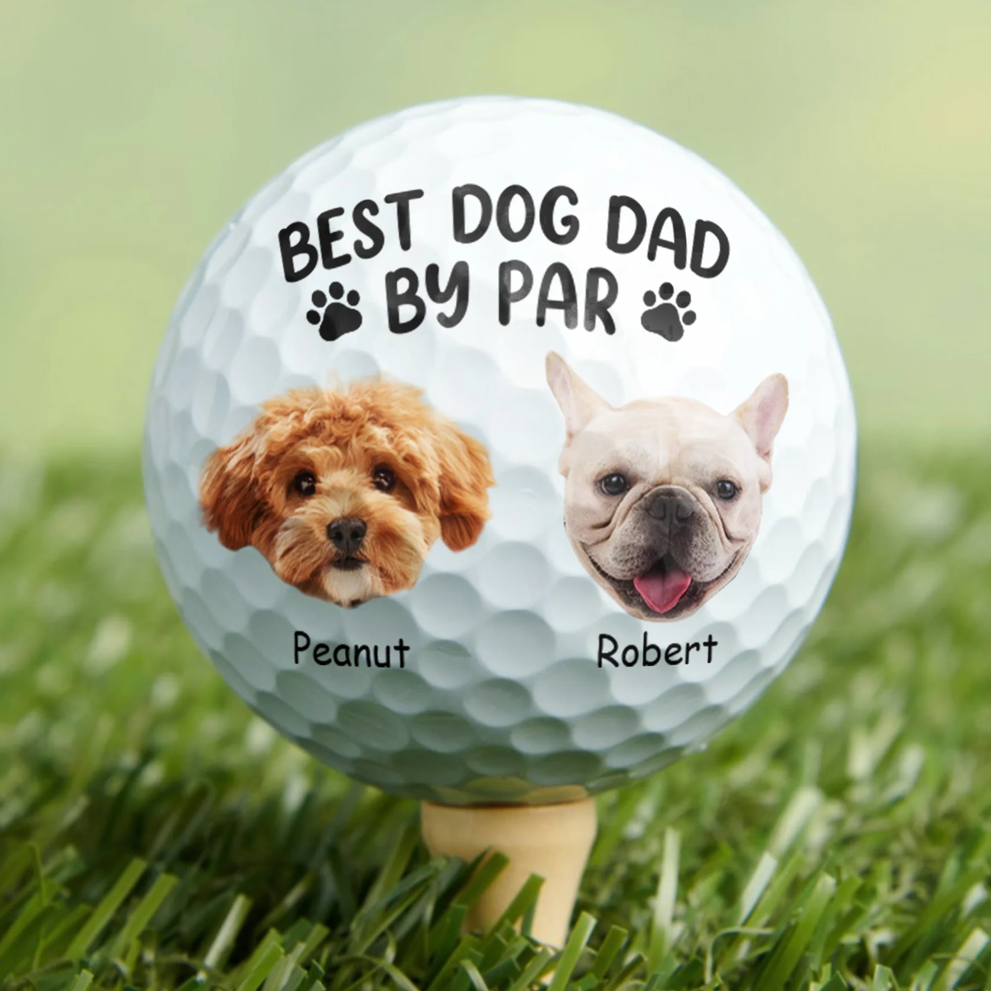 Custom Cute Pet Face Best Dog Dad By Par Golf Ball LM32 893473 - Image 3