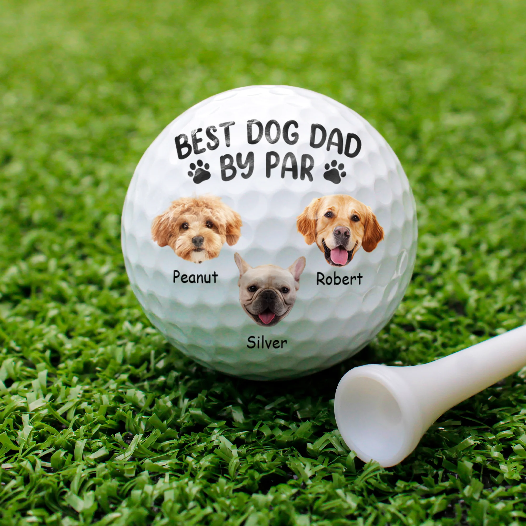 Custom Cute Pet Face Best Dog Dad By Par Golf Ball LM32 893473 - Image 5