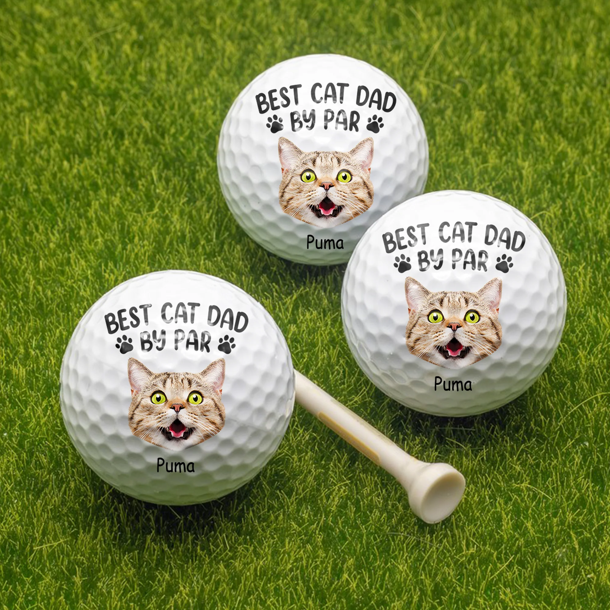 Custom Cute Pet Face Best Dog Dad By Par Golf Ball LM32 893473 - Image 6