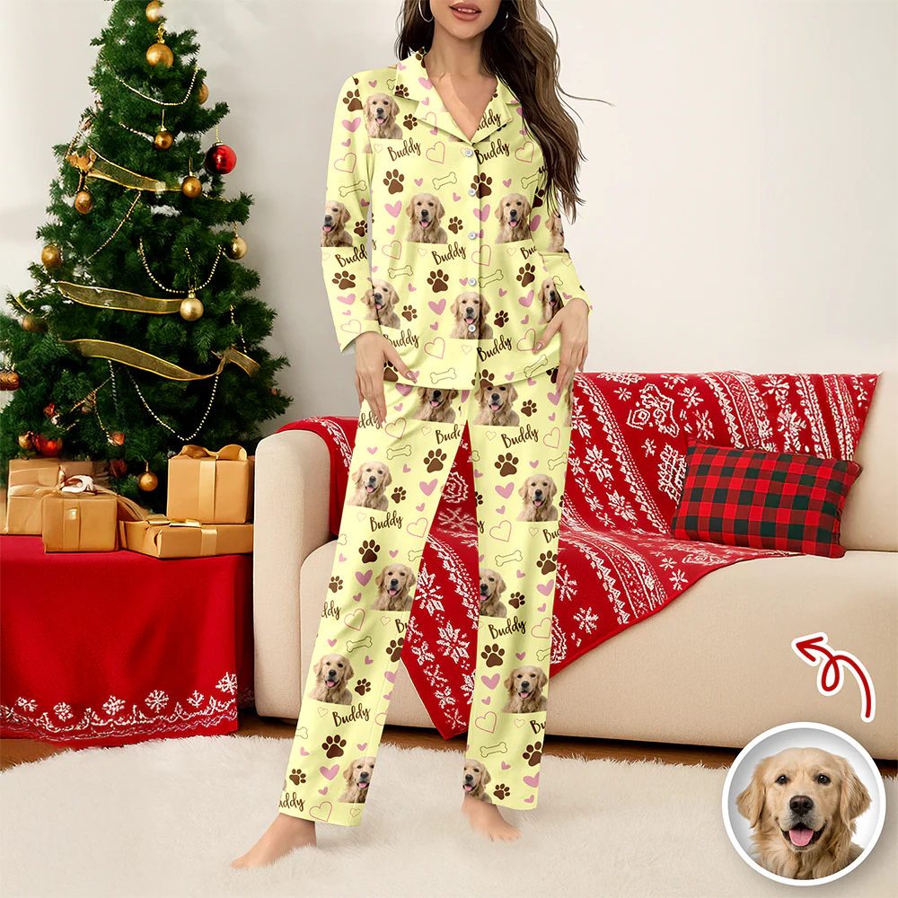 Custom Cute Dog Face Lovely Pattern Christmas Pajamas For Dog Lovers LM32 895725 - Image 4