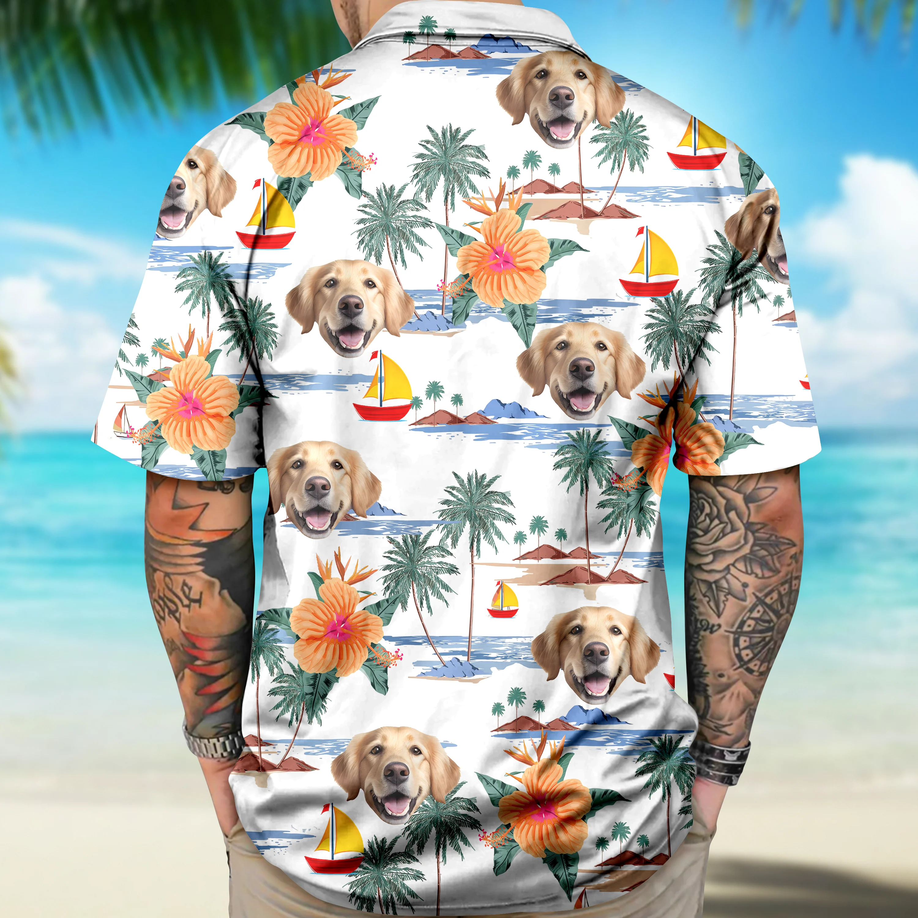 Custom Cute Dog Face Tropical Summer Vibe Hawaii Shirt LM32 893413 - Image 6