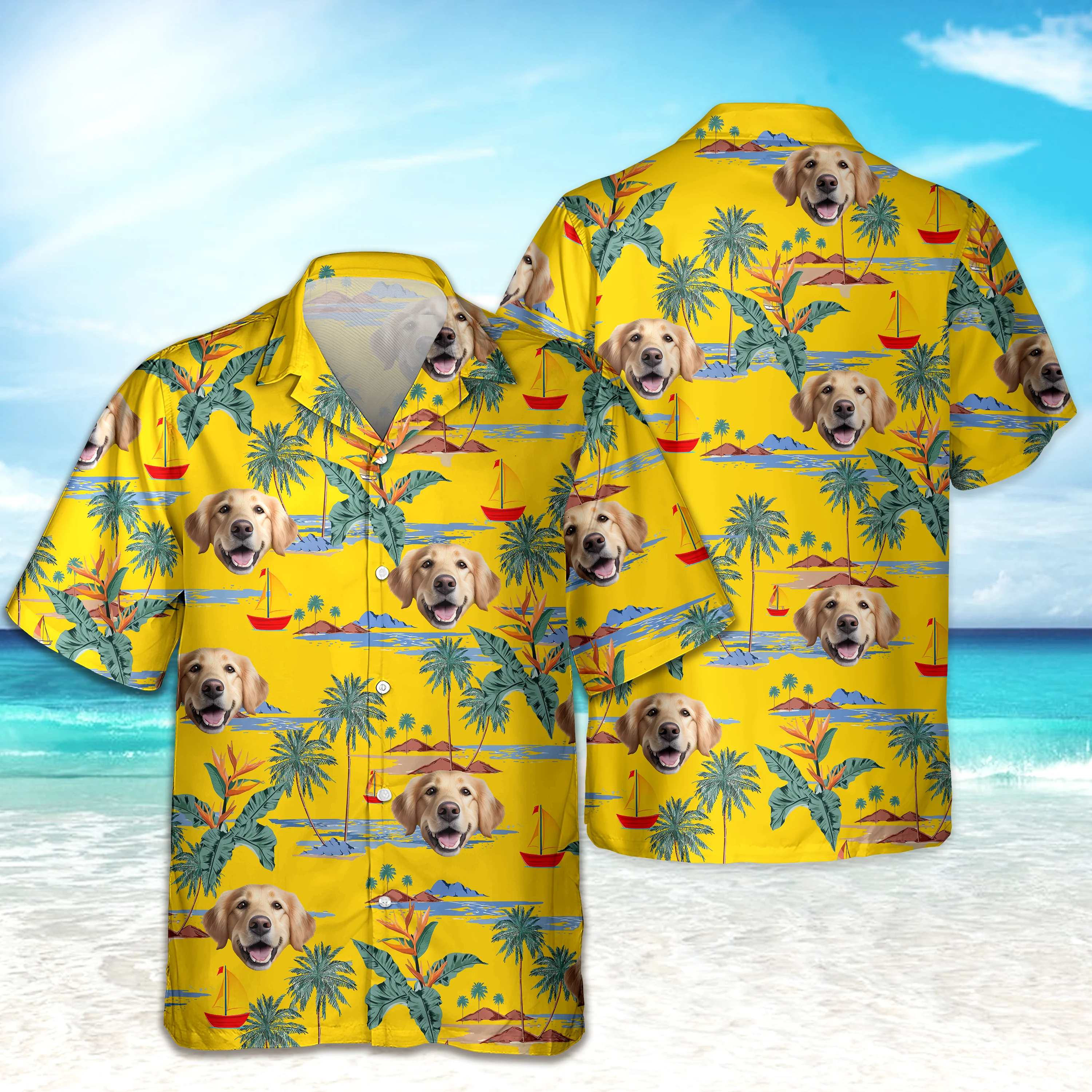Custom Cute Dog Face Tropical Summer Vibe Hawaii Shirt LM32 893413 - Image 7