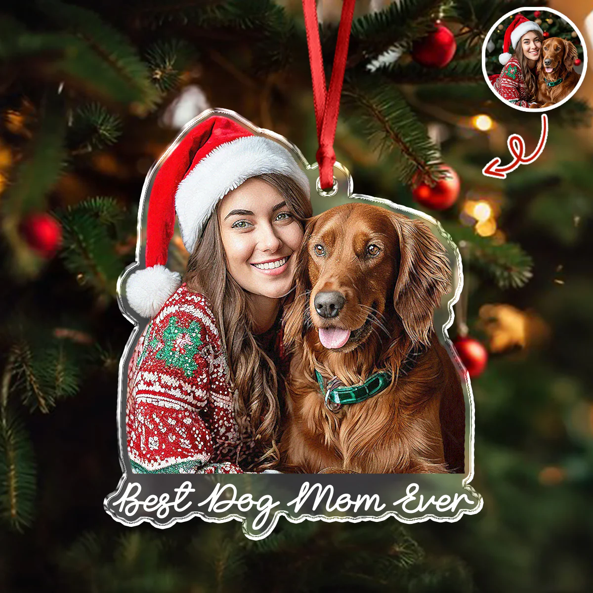 Custom Cute Dog Photo Memories 2025 Christmas Acrylic Ornament LM32 895987 - Image 2