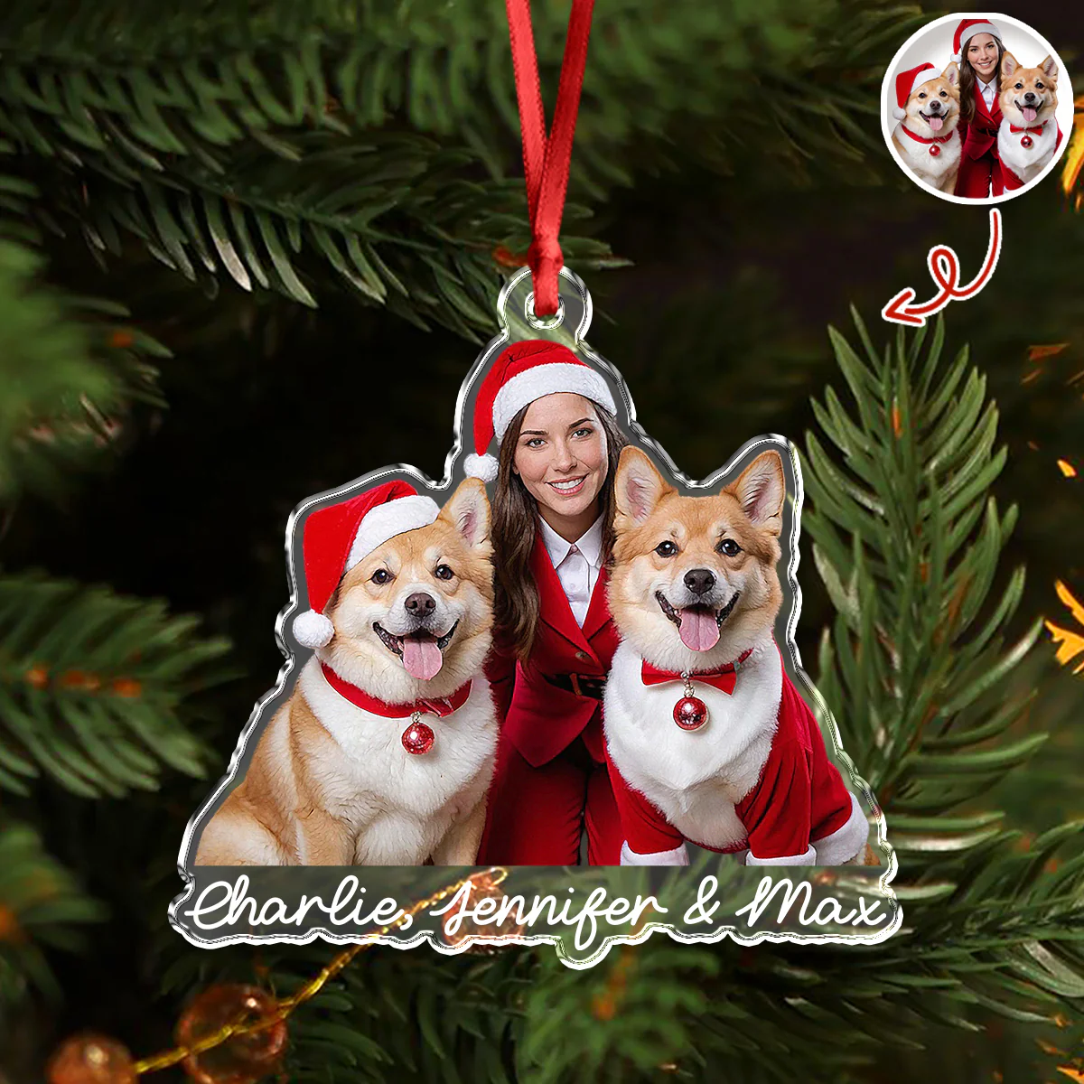 Custom Cute Dog Photo Memories 2025 Christmas Acrylic Ornament LM32 895987 - Image 3