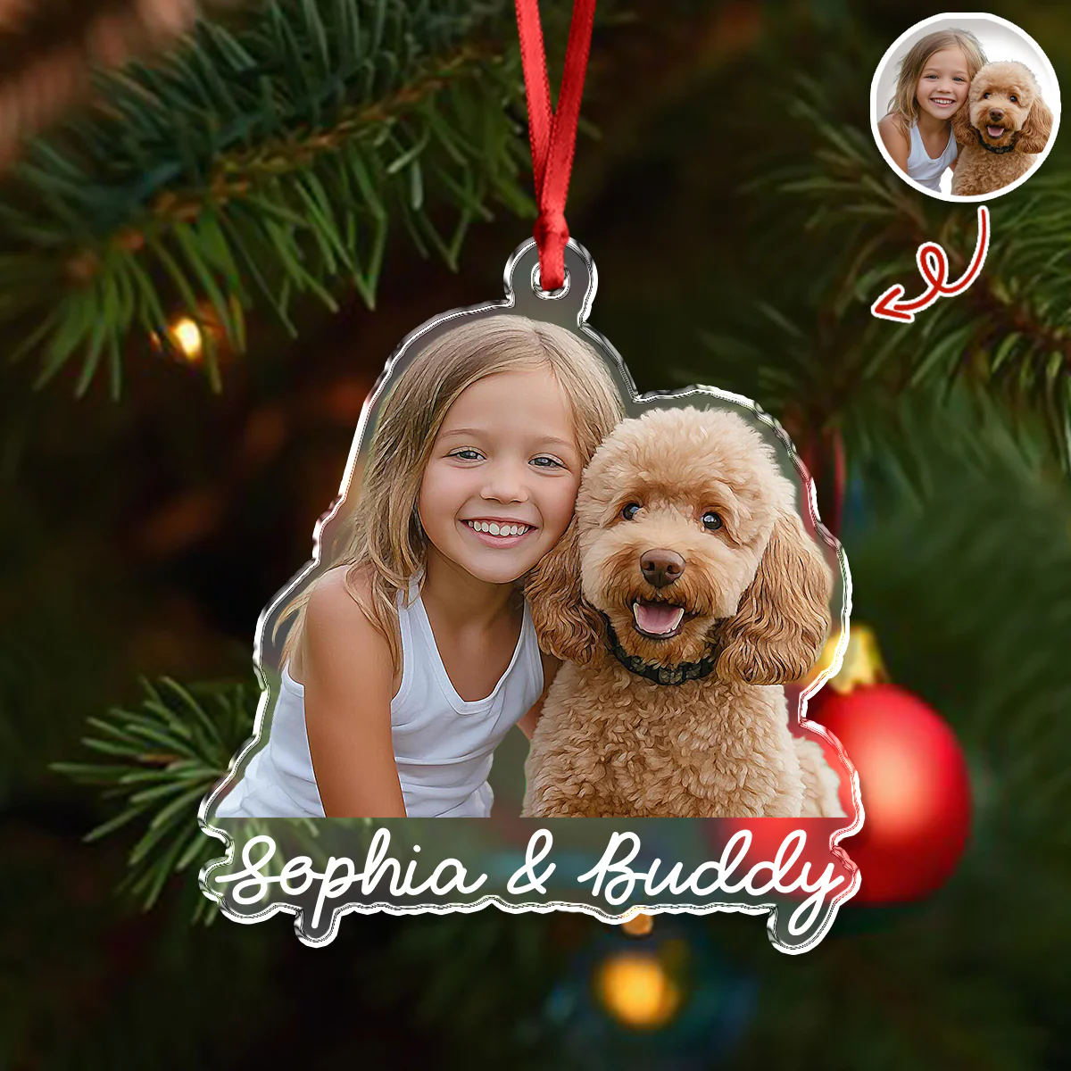 Custom Cute Dog Photo Memories 2025 Christmas Acrylic Ornament LM32 895987 - Image 4