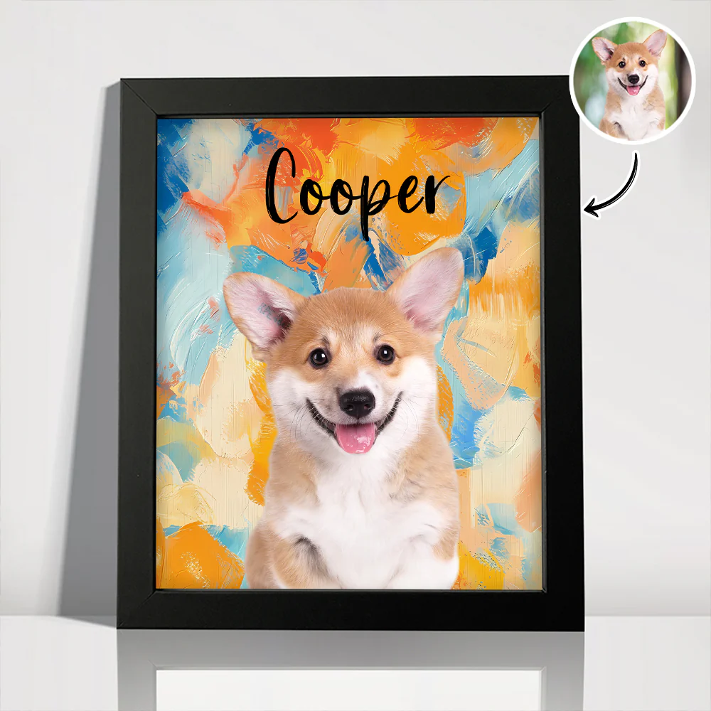 Custom Cute Dog Photo Colorful Background Picture Frame LM32 895127 - Image 6