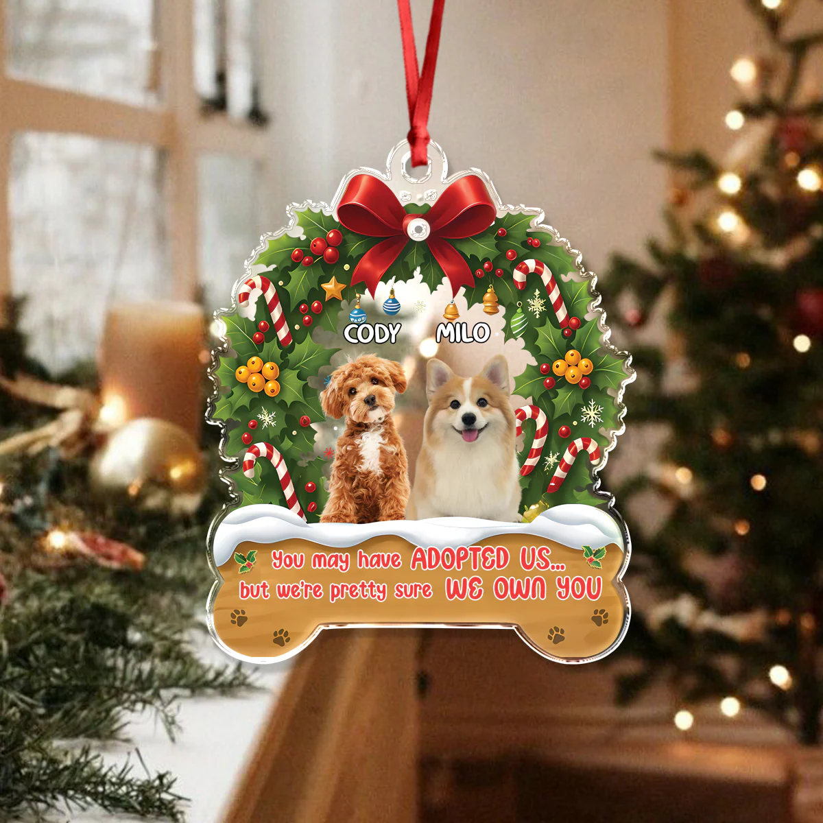 Custom Cute Dog Photo I Own You Christmas Acrylic Ornament LM32 895723 - Image 5