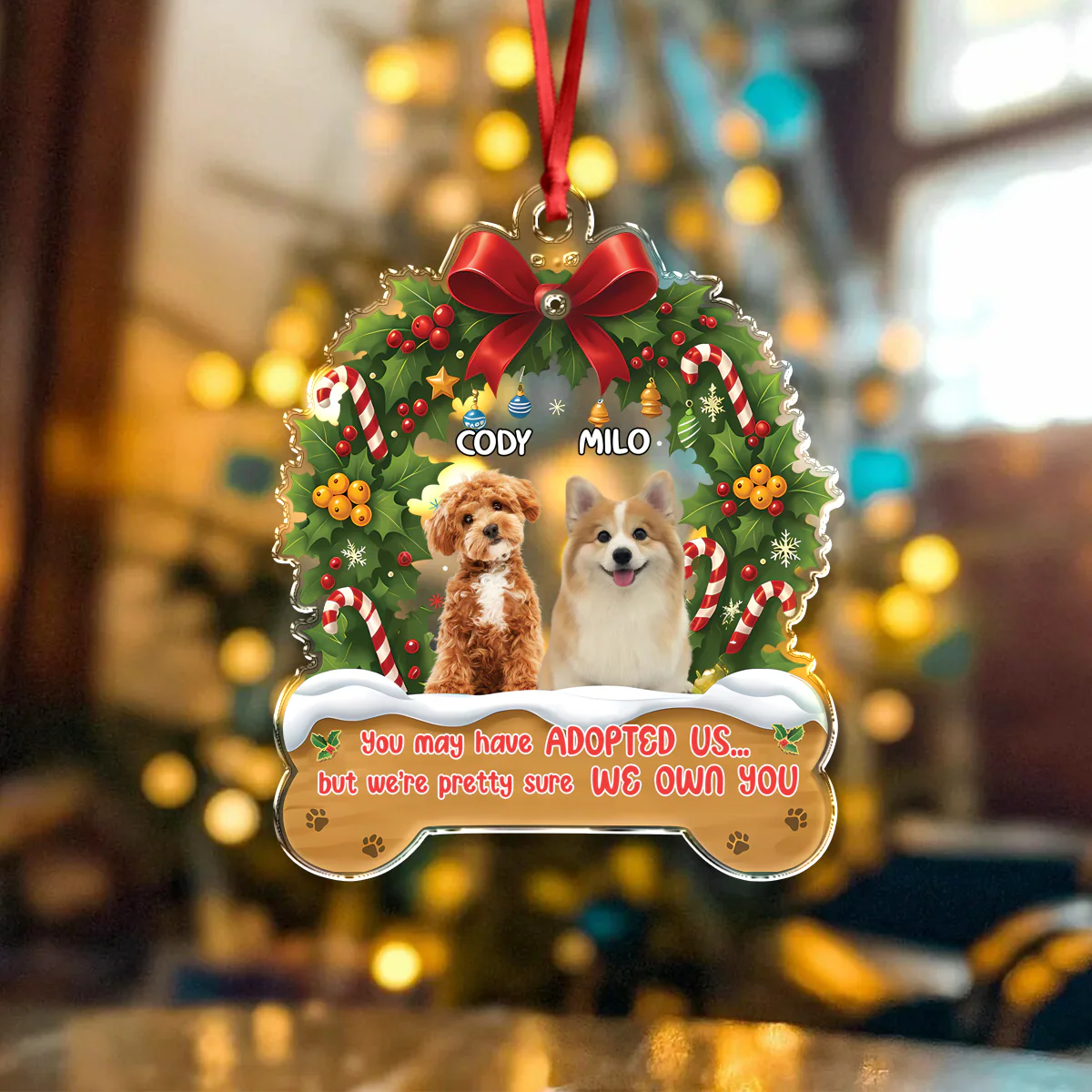 Custom Cute Dog Photo I Own You Christmas Acrylic Ornament LM32 895723 - Image 6