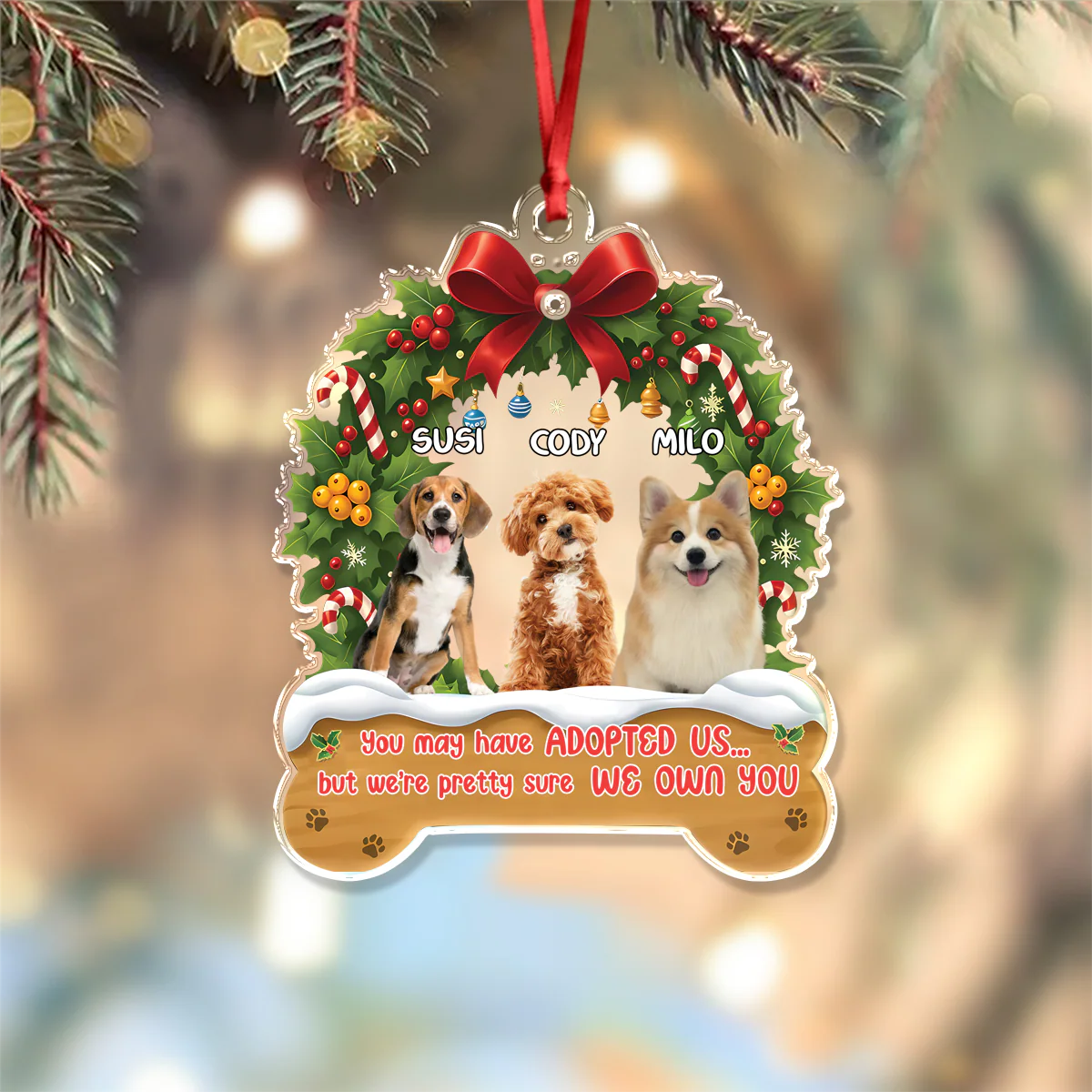 Custom Cute Dog Photo I Own You Christmas Acrylic Ornament LM32 895723 - Image 7