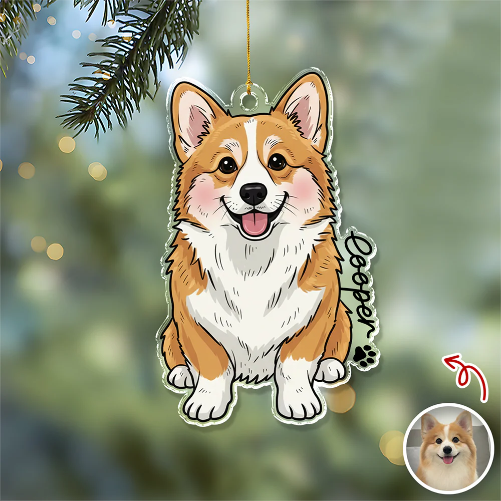 Custom Cute Dog Photo Portrait Christmas Decoration Acrylic Ornament LM32 895713 - Image 2
