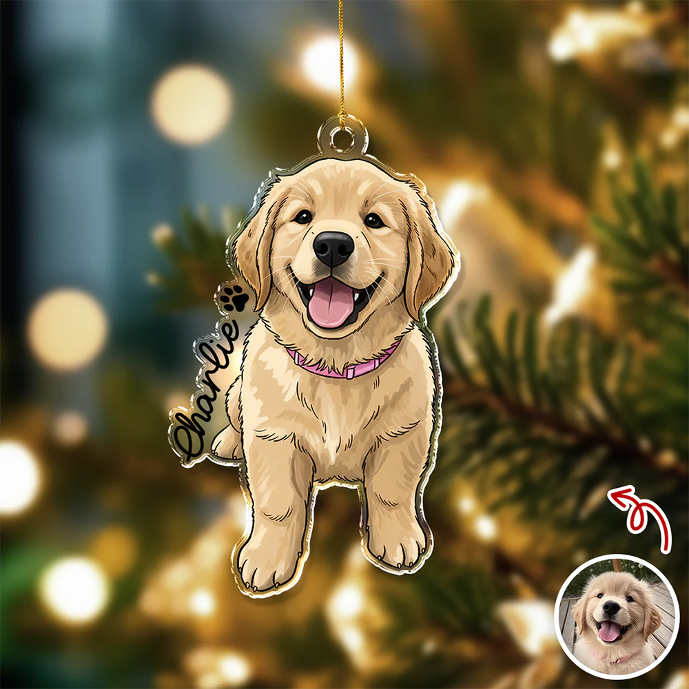 Custom Cute Dog Photo Portrait Christmas Decoration Acrylic Ornament LM32 895713 - Image 3