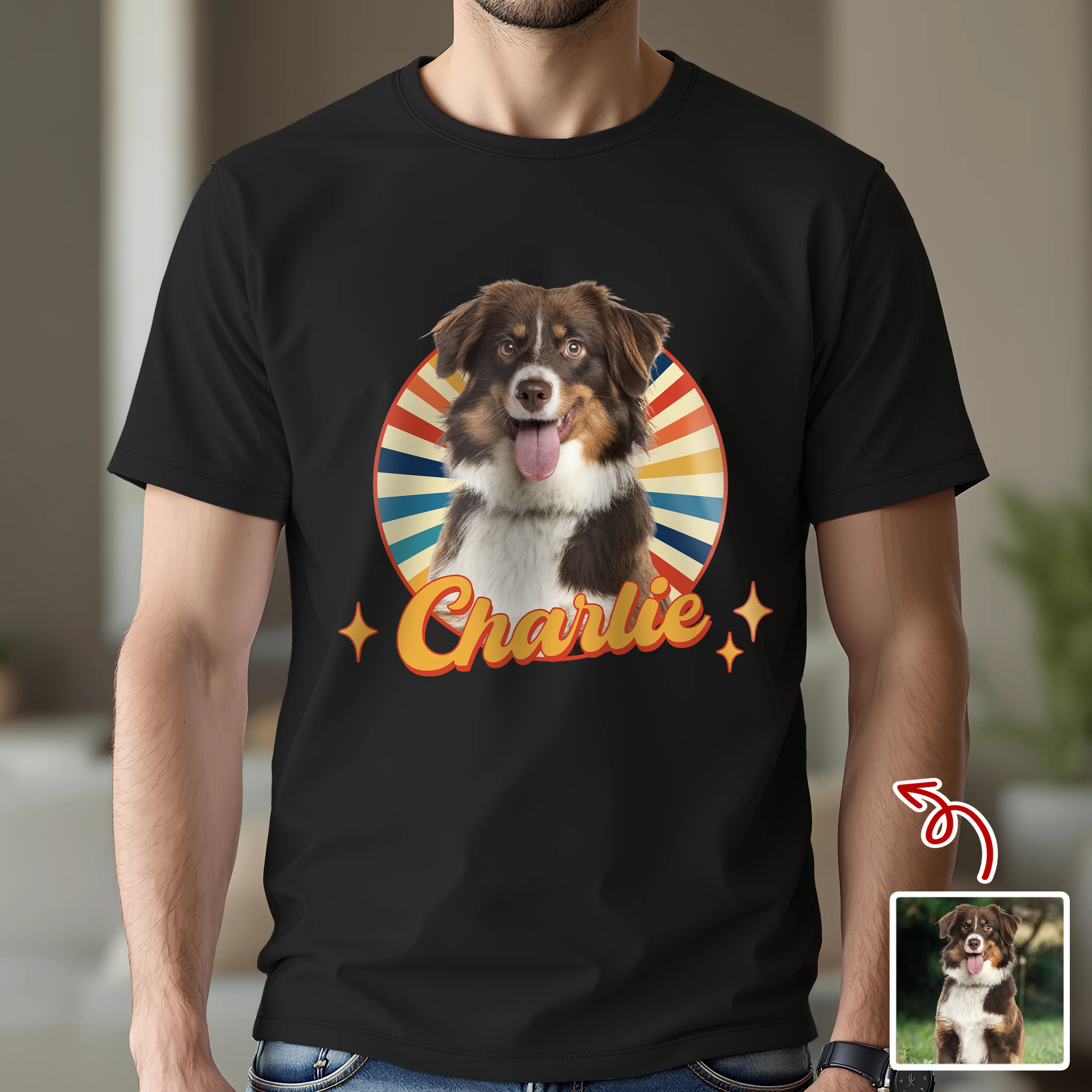 Custom Cute Dog Photo Retro Dark Shirt For Dog Lovers LM32 895645 - Image 4