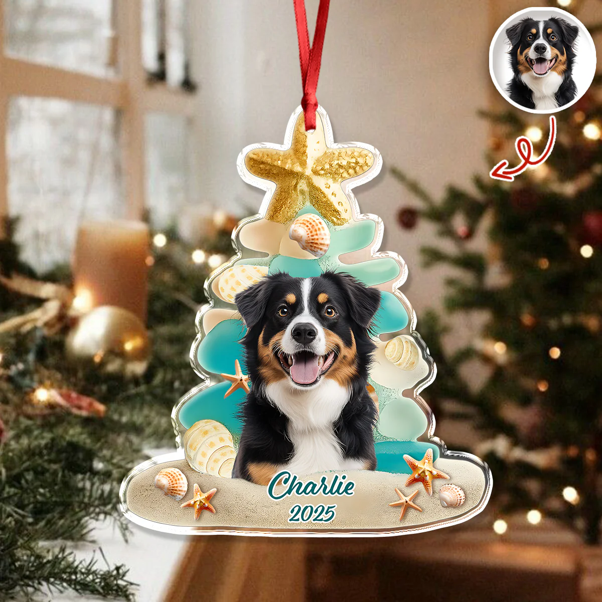 Custom Cute Dog Photo Sea Glass Christmas Acrylic Ornament For Dog Lovers LM32 895997 - Image 7