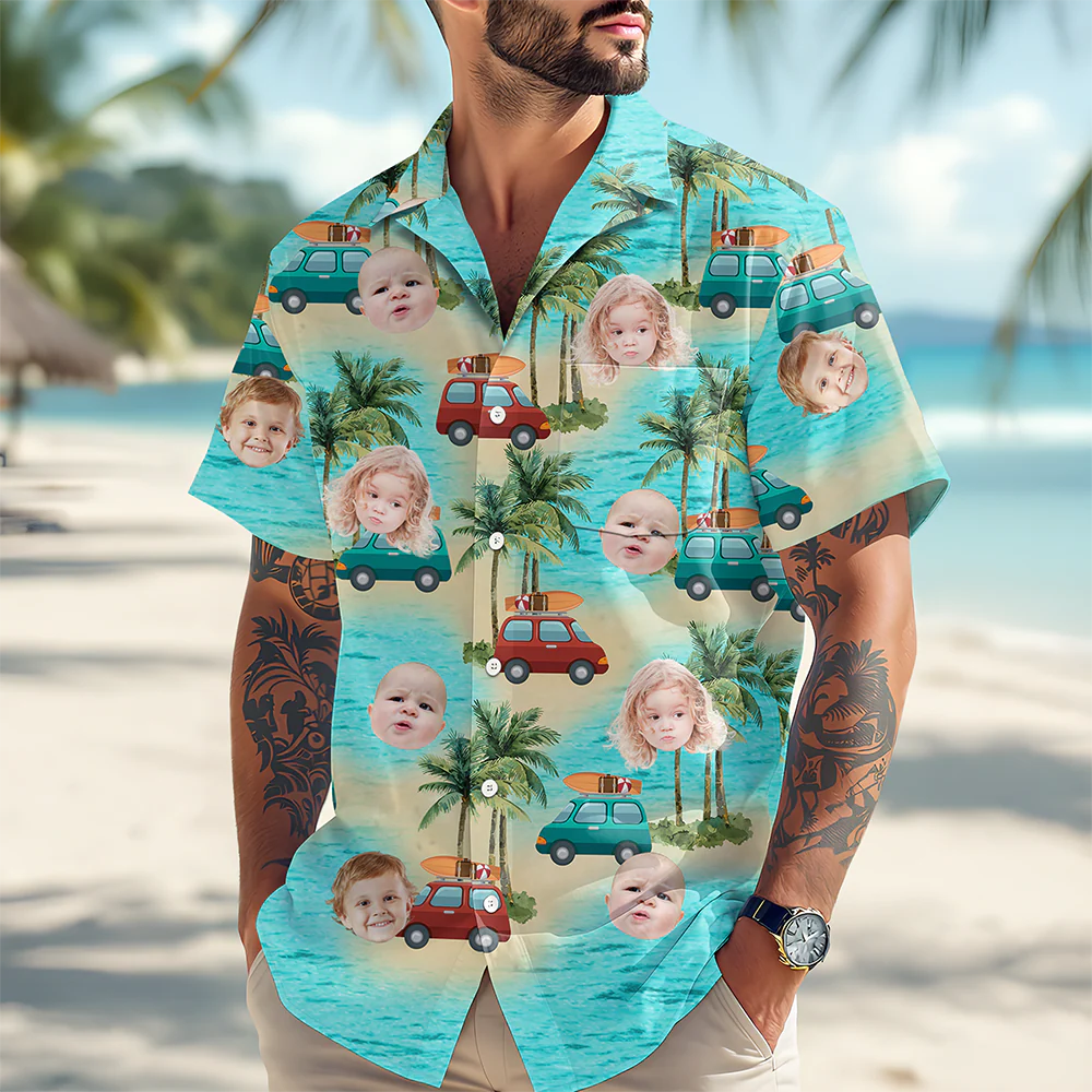 Custom Cute Face Island Vacation Summer Vibe Hawaiian Shirts LM32 893487 - Image 3