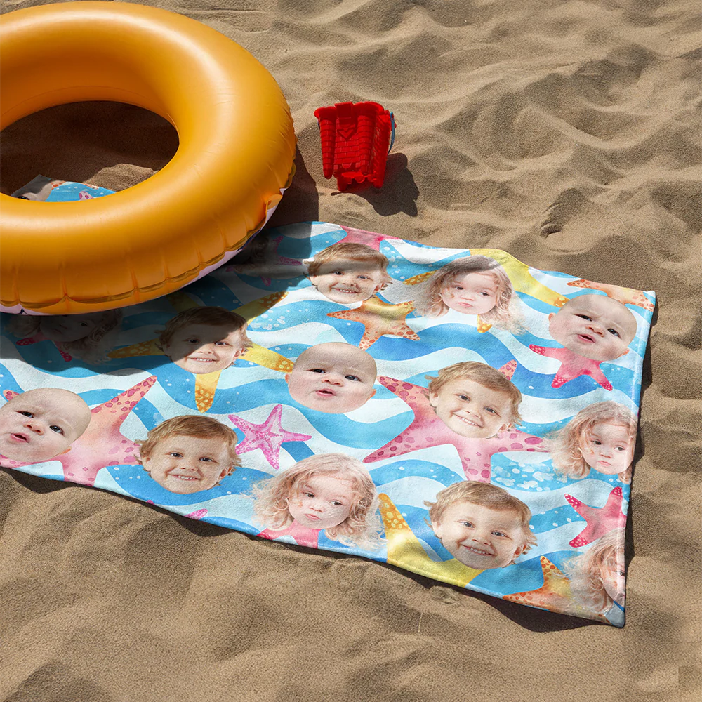 Custom Cute Human Face Tropical Party Summer Beach Towels LM32 893469 - Image 3