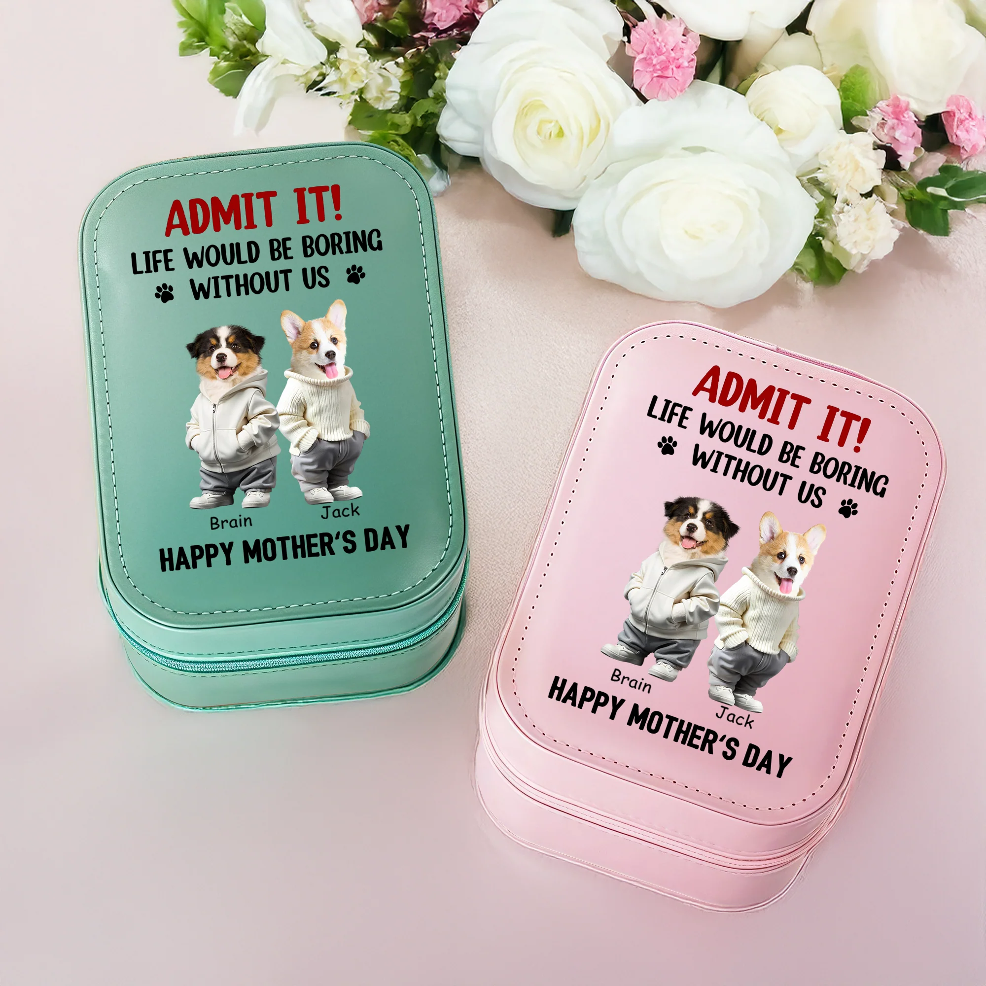 Custom Cute Pet Face Admit It Life Would Be Boring Without Me Makeup Box With LED LM32 893321 - Image 4
