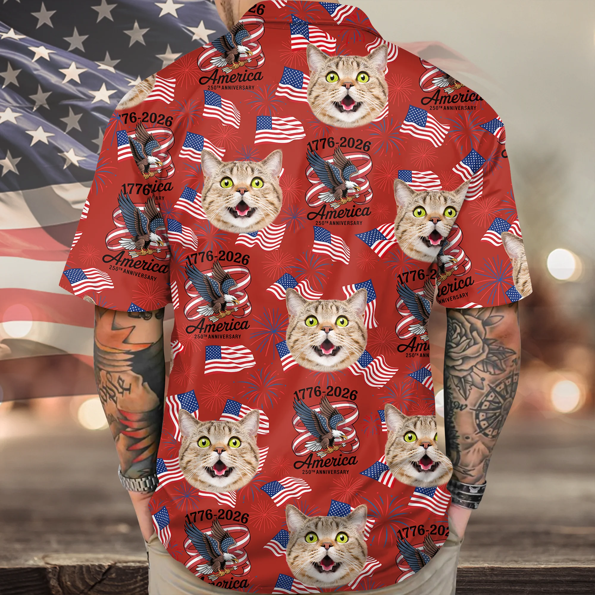 Custom Cute Photo 250 Years of America Freedom Family Hawaii Shirt LM32 897941 - Image 5