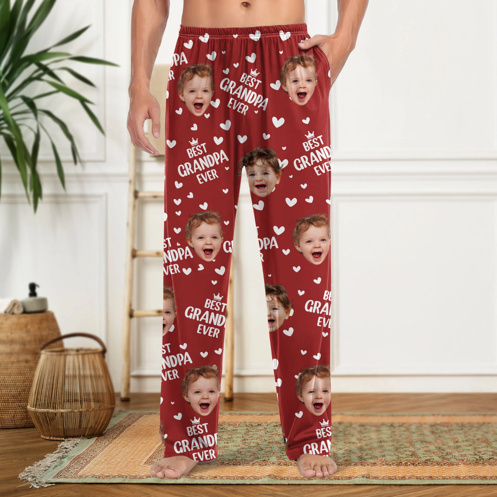 Custom Cute Photo Best Dad Ever Pattern Pajamas For Family LM32 893689 - Image 3