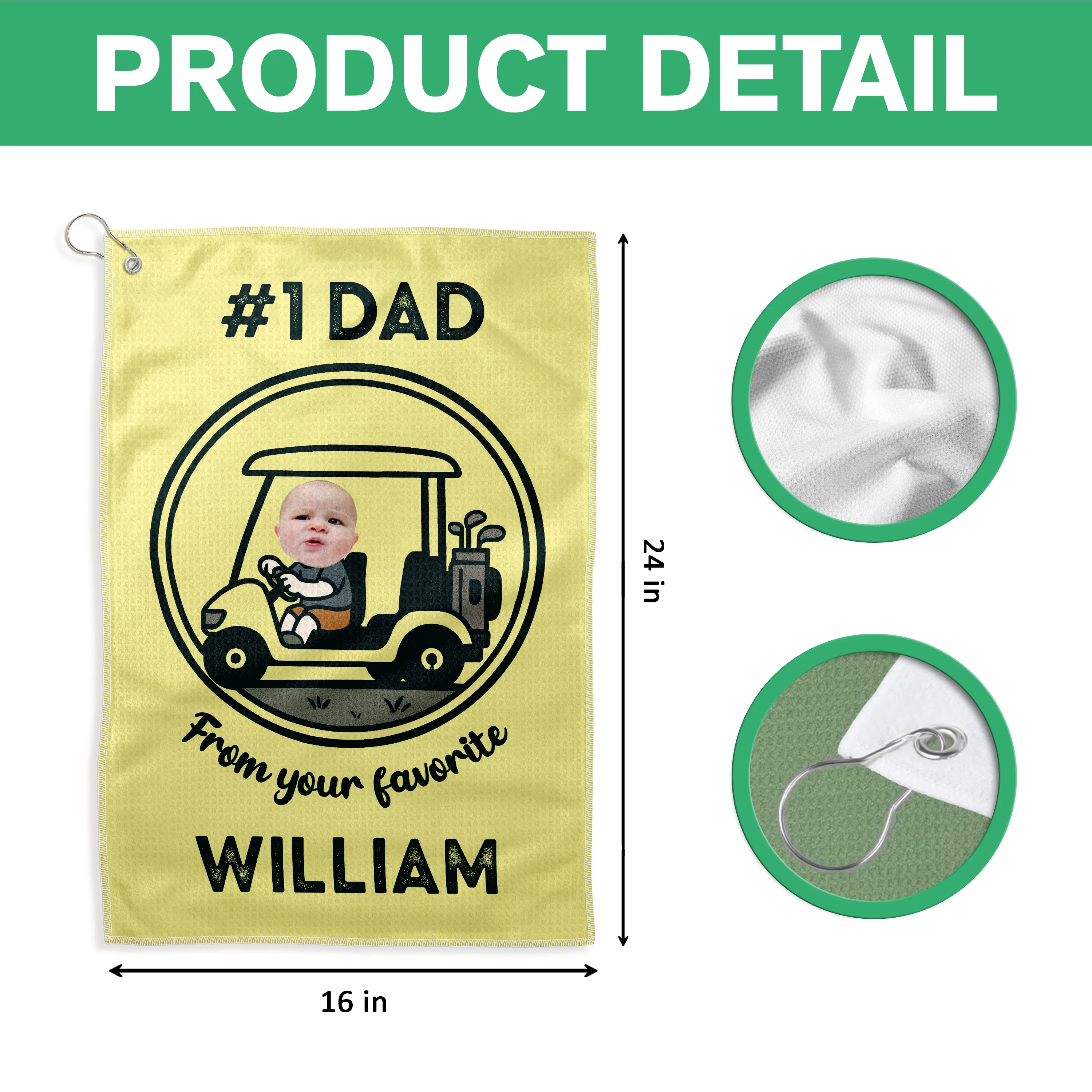 Custom Cute Photo For Dad From Your Favorite Persons Golf Towel LM32 893607 - Image 7