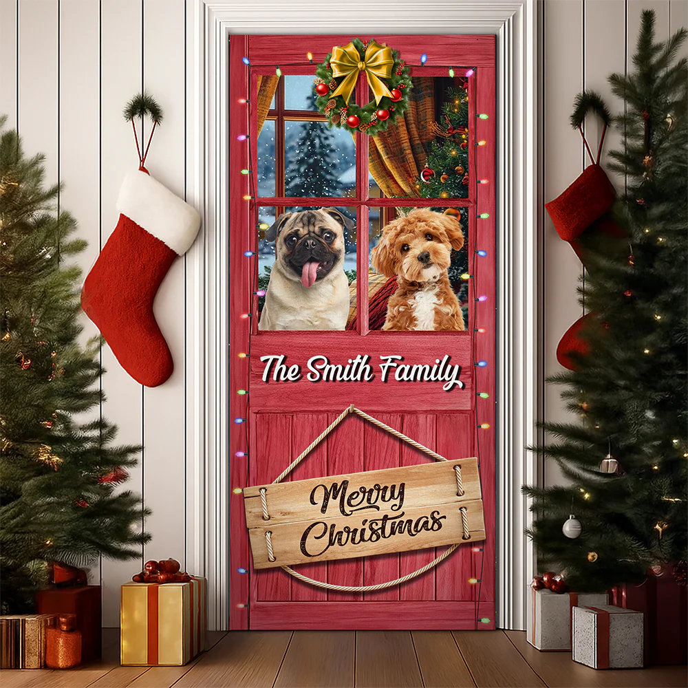 Custom Cute Photo Merry Woofmas Decoration Door Cover LM32 895679 - Image 2