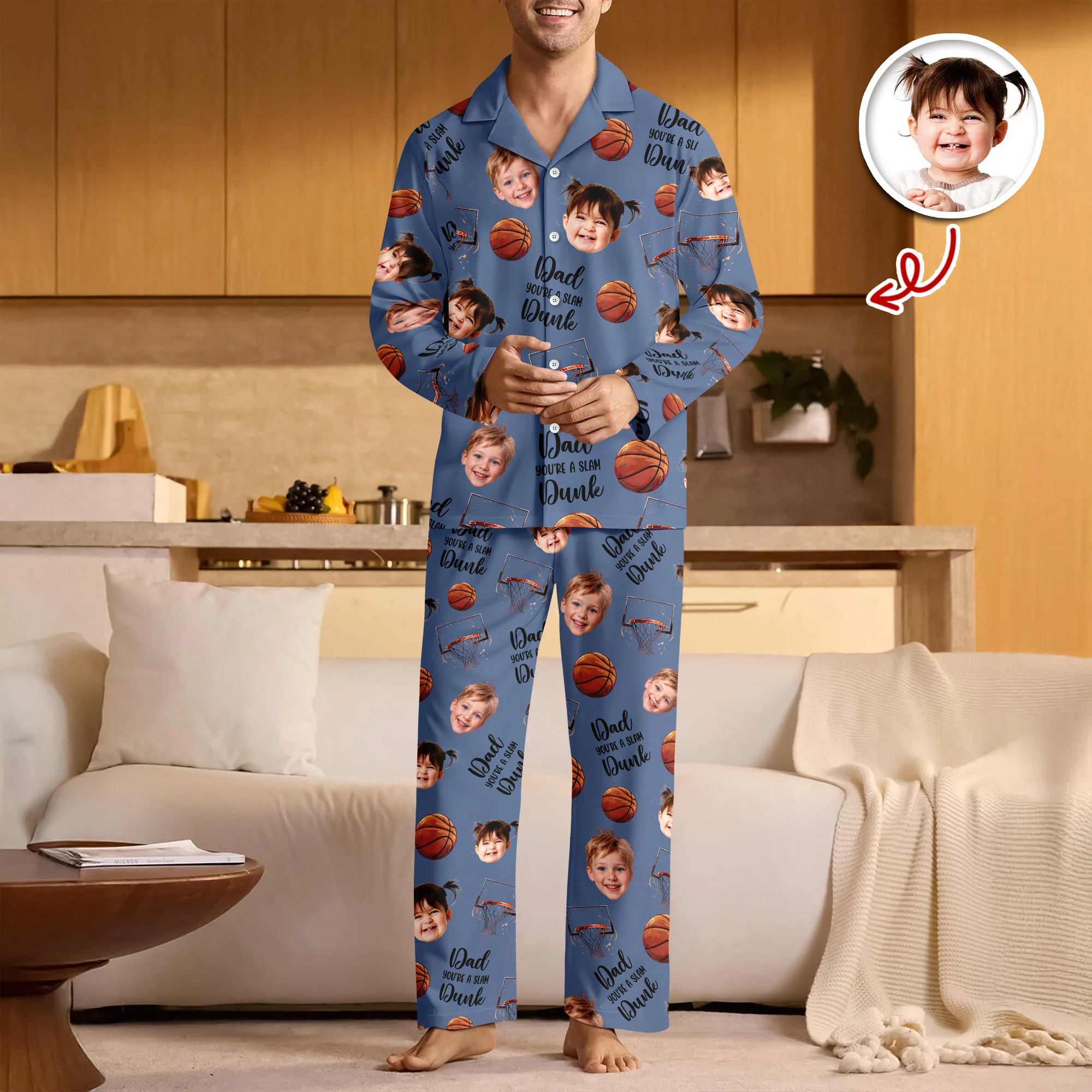 Custom Cute Photo You're A Slam Dunk, Dad Pajamas LM32 895689 - Image 7