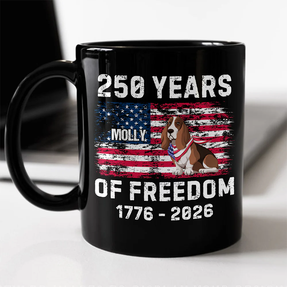 Custom Dog 250 Years of America Freedom Black Mug For Dog Lovers LM32 895317 - Image 3