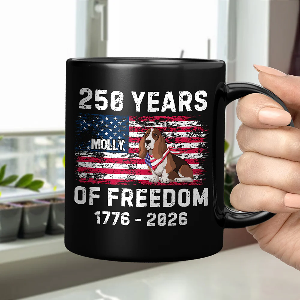 Custom Dog 250 Years of America Freedom Black Mug For Dog Lovers LM32 895317 - Image 4
