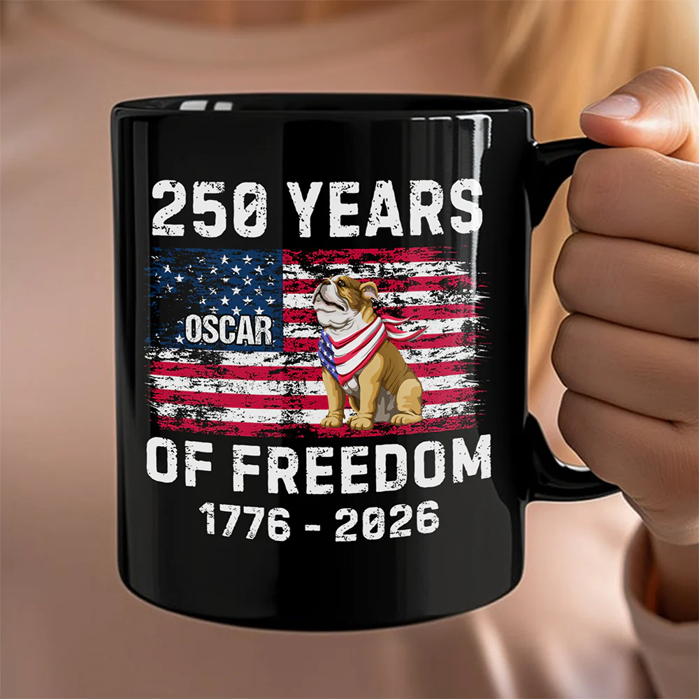 Custom Dog 250 Years of America Freedom Black Mug For Dog Lovers LM32 895317 - Image 5